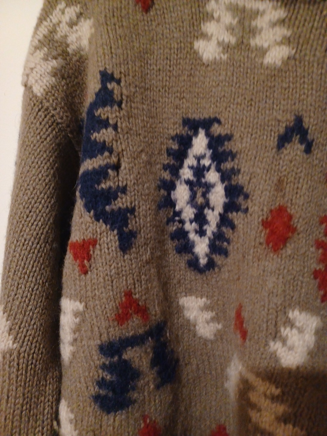 Vintage Outback Red Wool Sweater, Brown & Tan, Size Medium