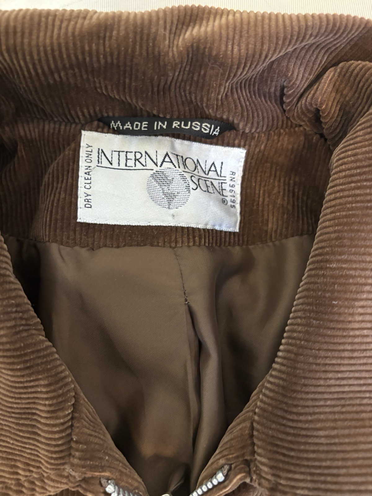 International Scene Made in Russia Brown Corduroy Jacket Coat Women’s Size 20