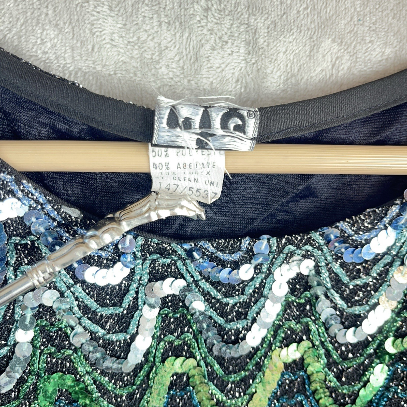 Vintage 70s Rio Rainbow Sequin Blouse Disco Sequin S/M Studio 54 Union Made