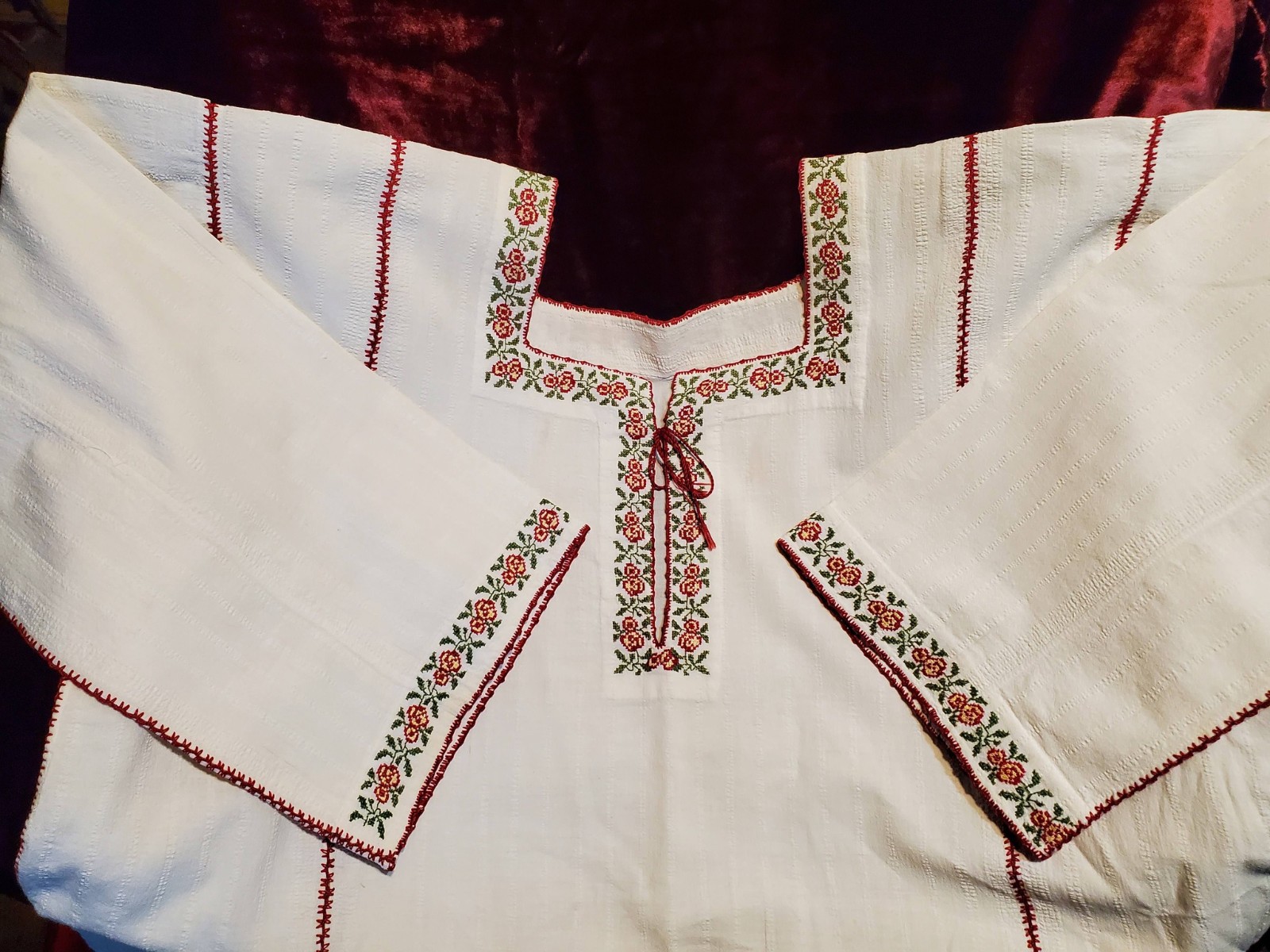 TraditionalBulgarian long dress with Floral Embroidery-Beautiful