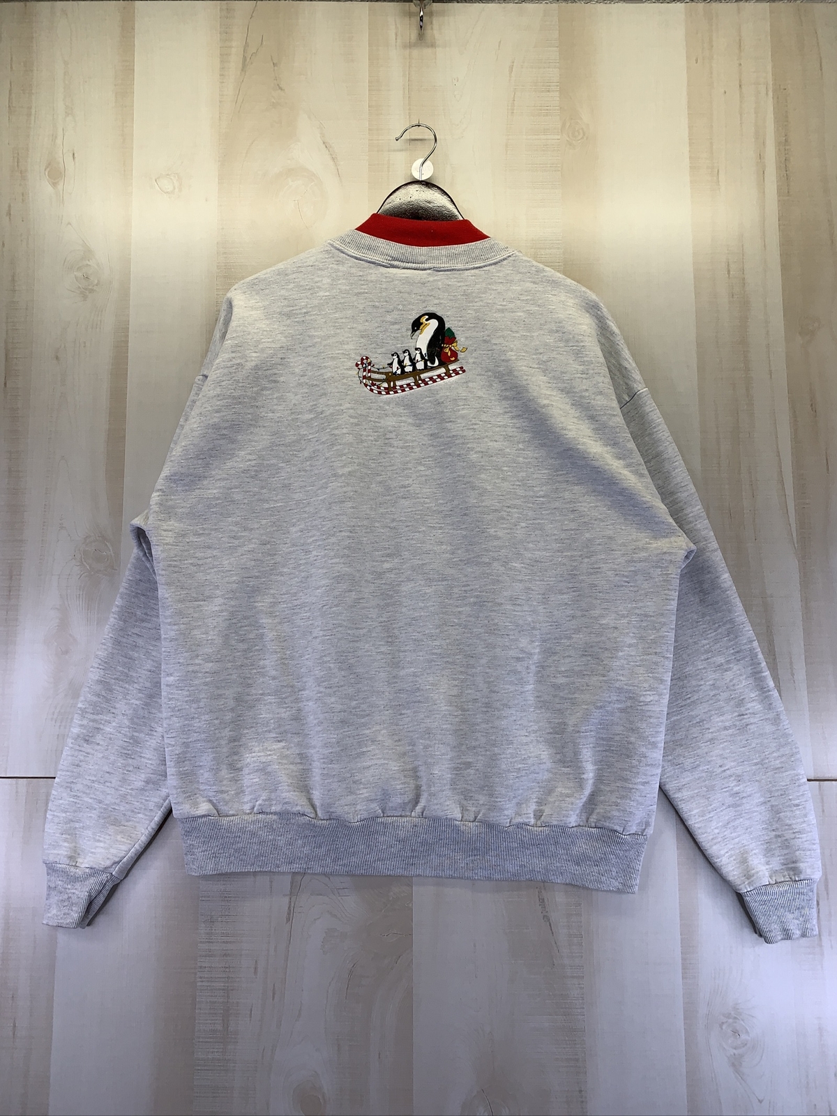 Vintage 1990s Endless Designs USA Grandma Sweatshirt Penguins Christmas Size L