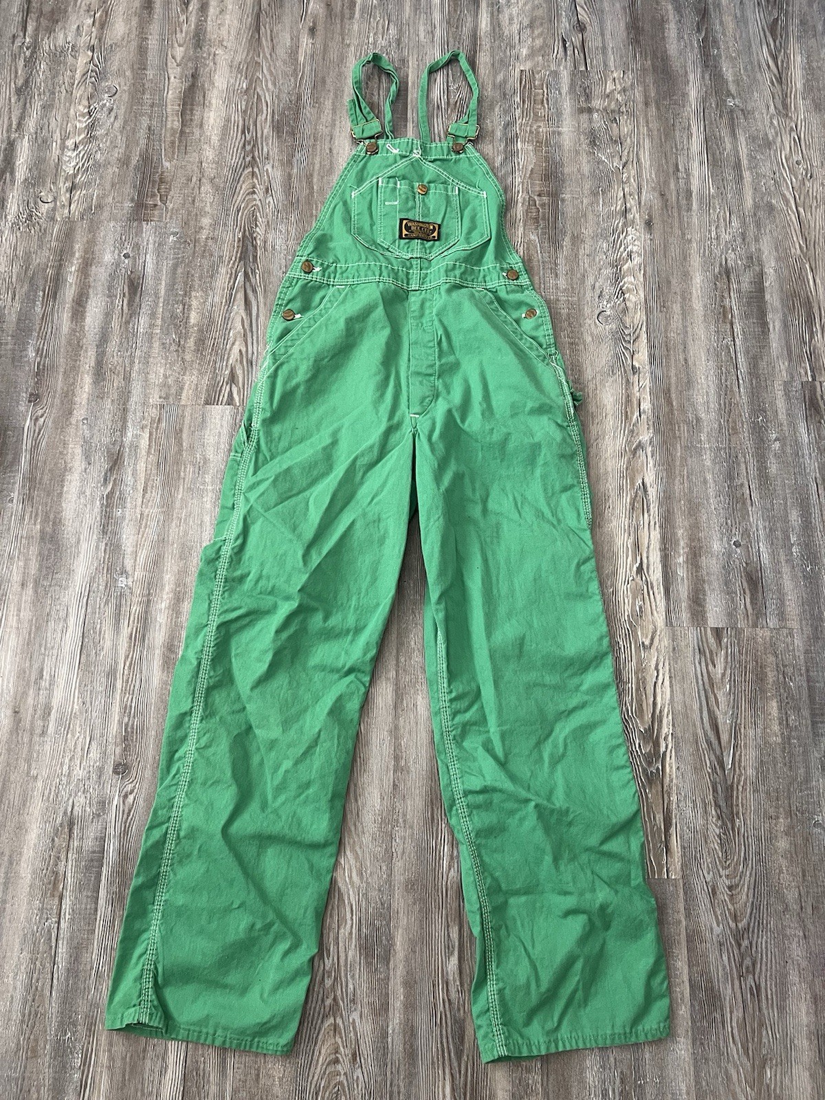 VTG 70s Washington Dee Cee Sanforized USA Made Overalls Green