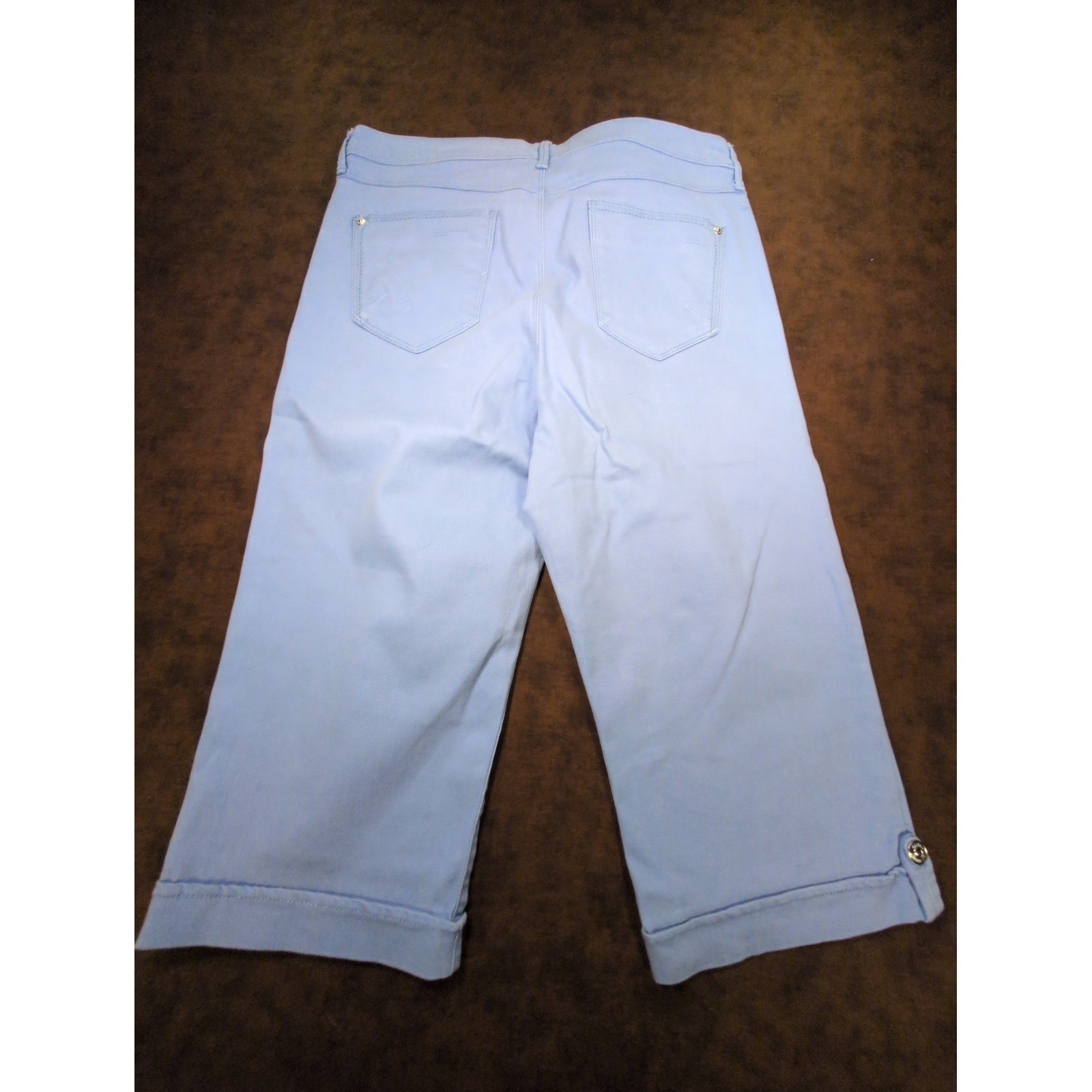 Gloria Vanderbilt Periwinkle Blue Slimming Effect Skimmer Capri Pants Womens 10