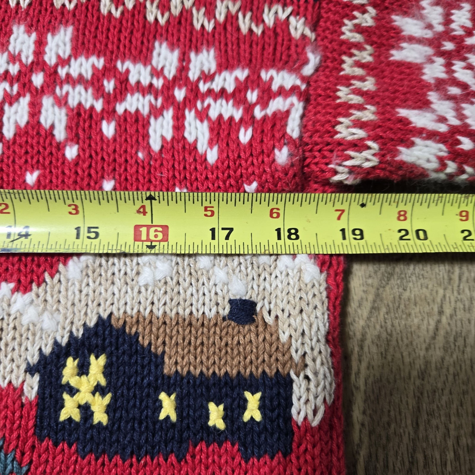 VTG NorthCrest Womens Cardigan Size M Red Multicolor Winter Holiday Angora Knit