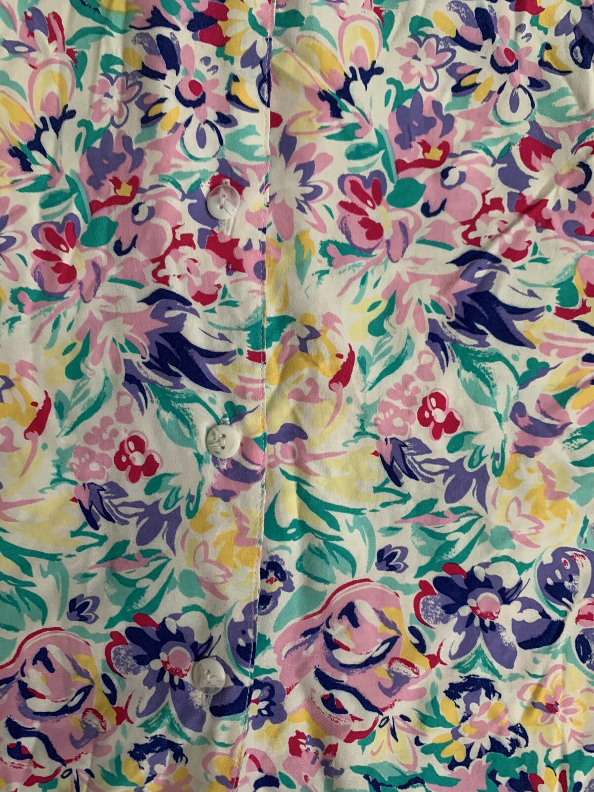 Vintage Brass Plum Nordstrom Floral 2piece Short Set Petite 8 Rayon