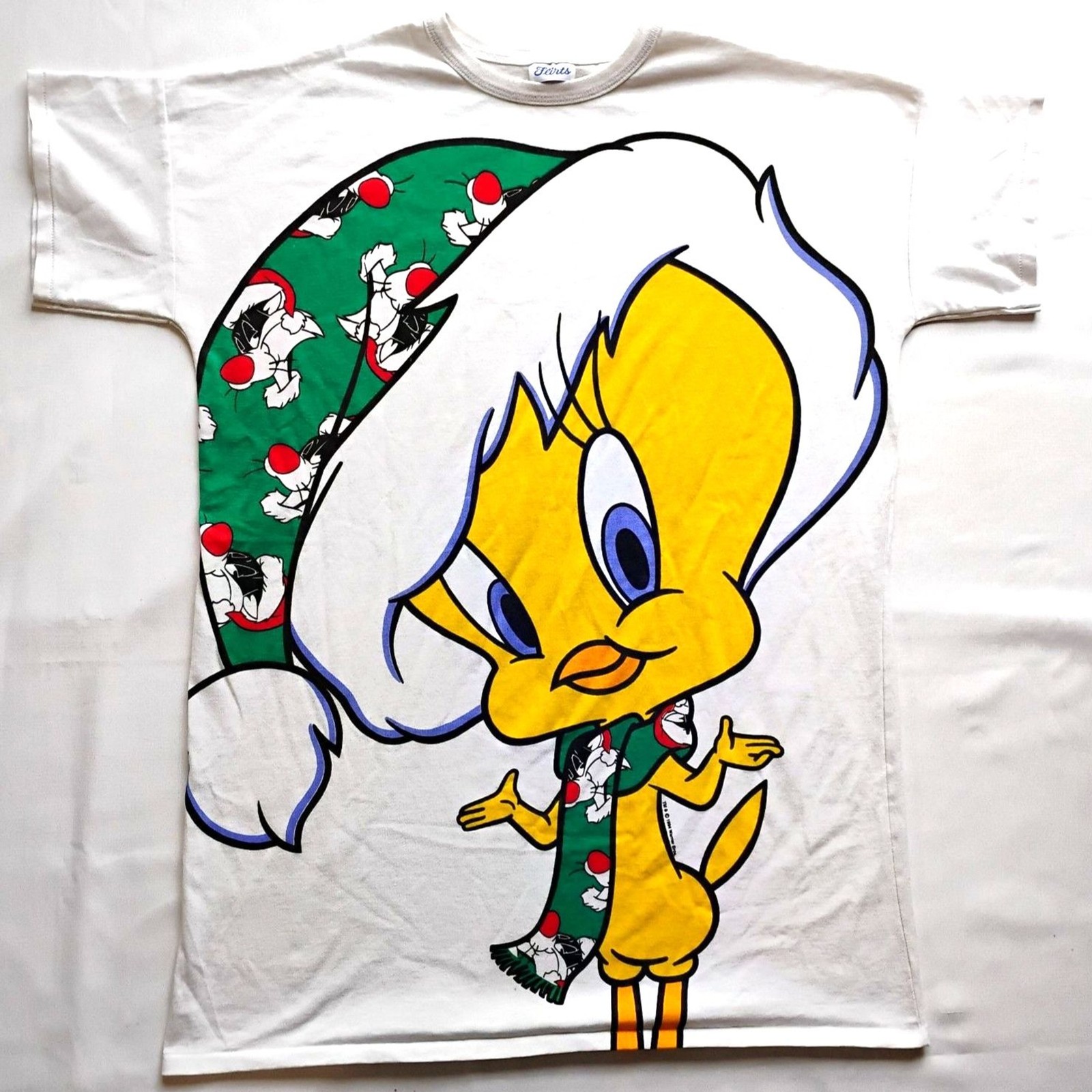 vintage 90s Flirts Tweety Bird & Sylvester Christmas Oversize t-shirt One Size