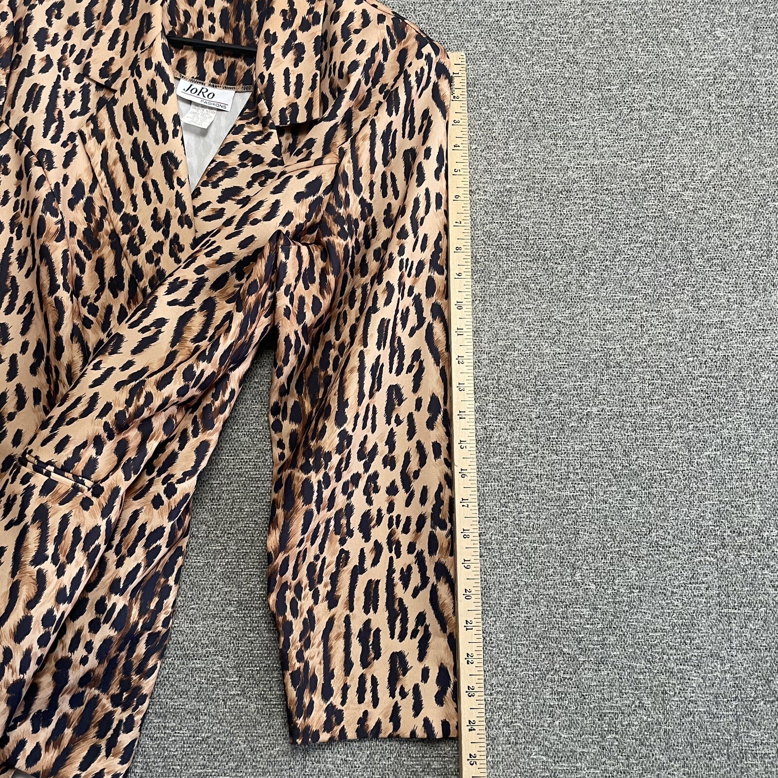 Vintage JoRo Fashions Animal Print Blazer Size 1X Women’s 3/4 Sleeve Leopard