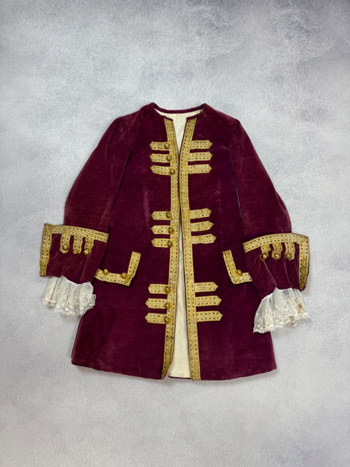 Rococo True Vintage Antique 18th Century Womens Frock Coat Jacket Red Very Rare