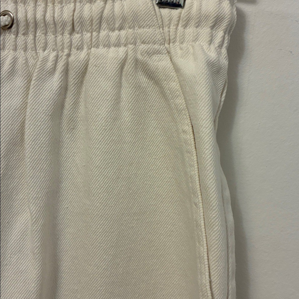Vintage EUC High Waisted Ivory Cotton Canvas Utility Pants Size 8