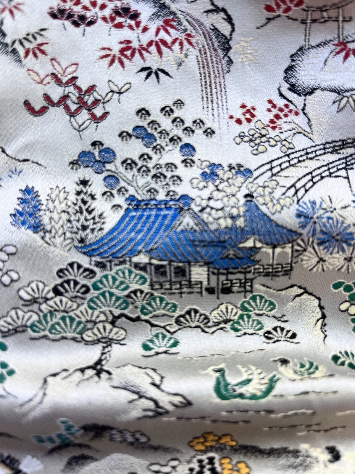 Vintage Silver Brocade Jacket Sun Bros. Yokohama Japan, Small, Perfect Condition