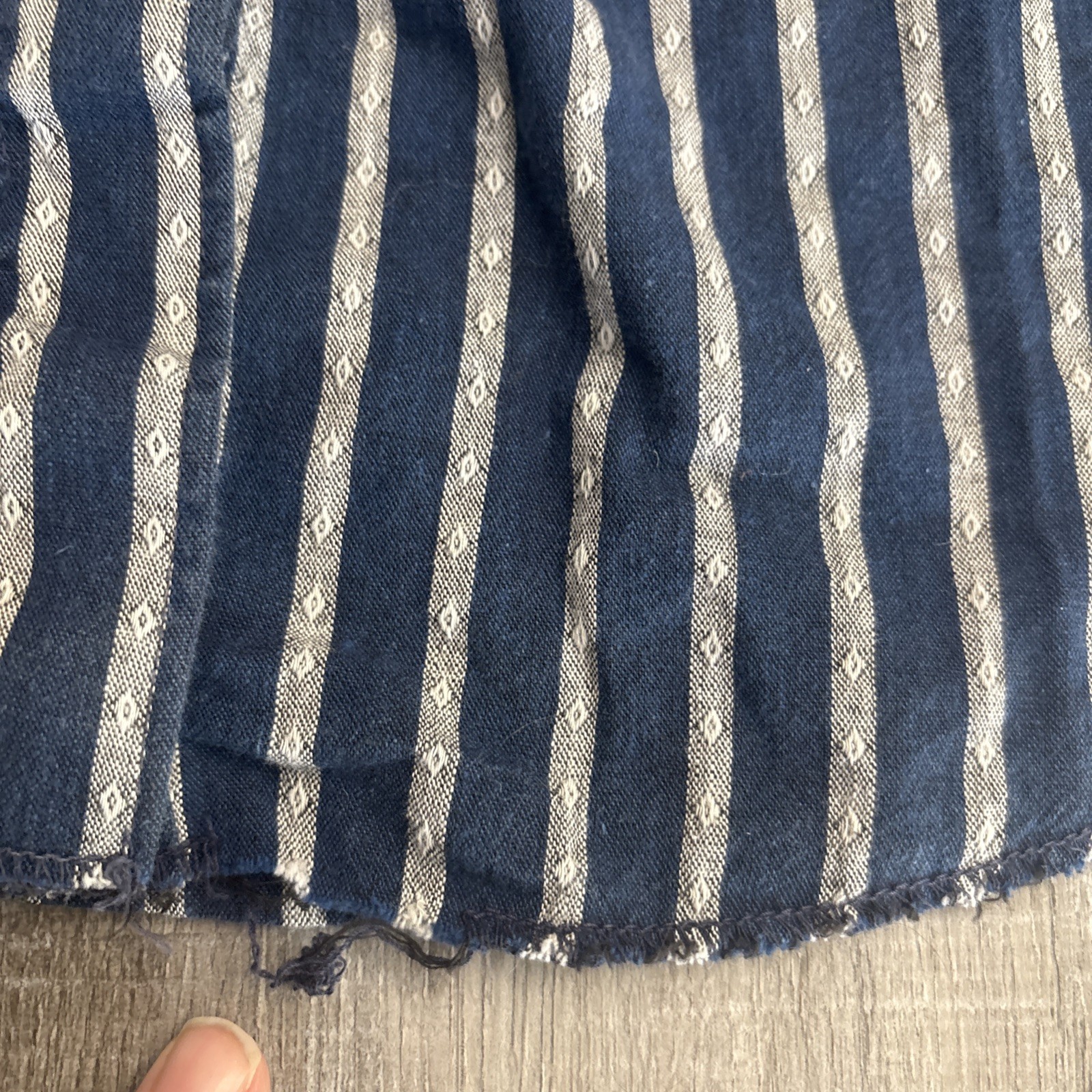 Vtg Miss Rodeo America Prairie Western Blouse Blue Stripe Puff Sleeve Cowgirl