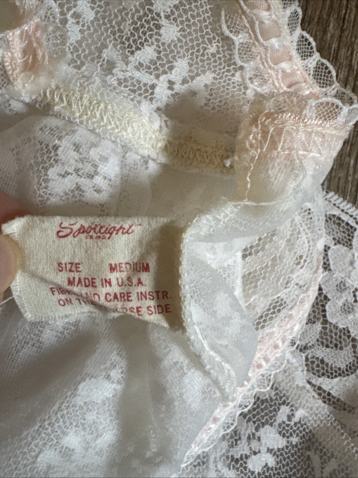 Vintage 80s Spotlight Sheer white Floral Lace Teddy Bodysuit Romper Medium