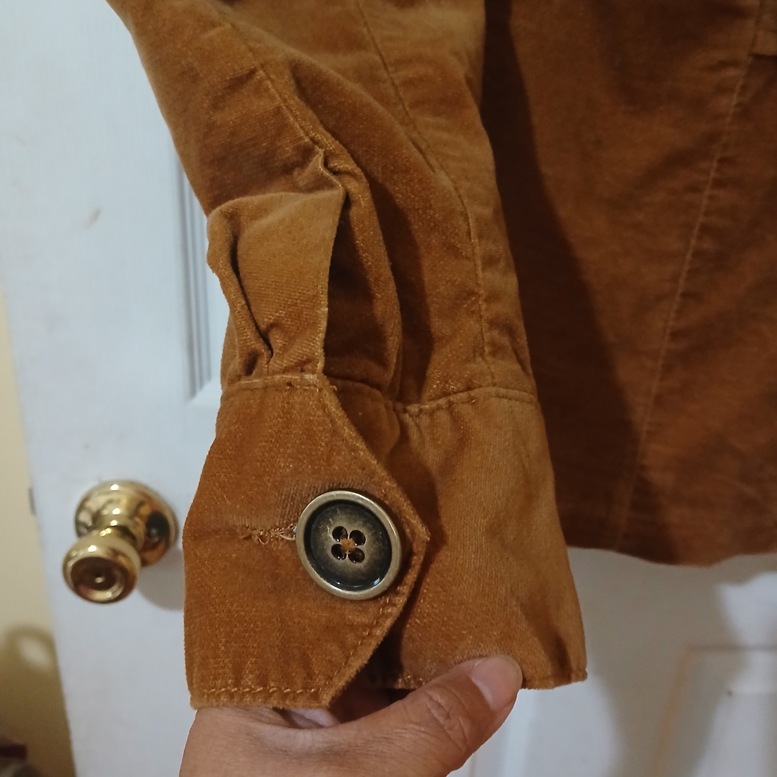 Mossimo Supply Co Corduroy Pea Coat Women L Brown Double Breasted Y2K 90s Retro