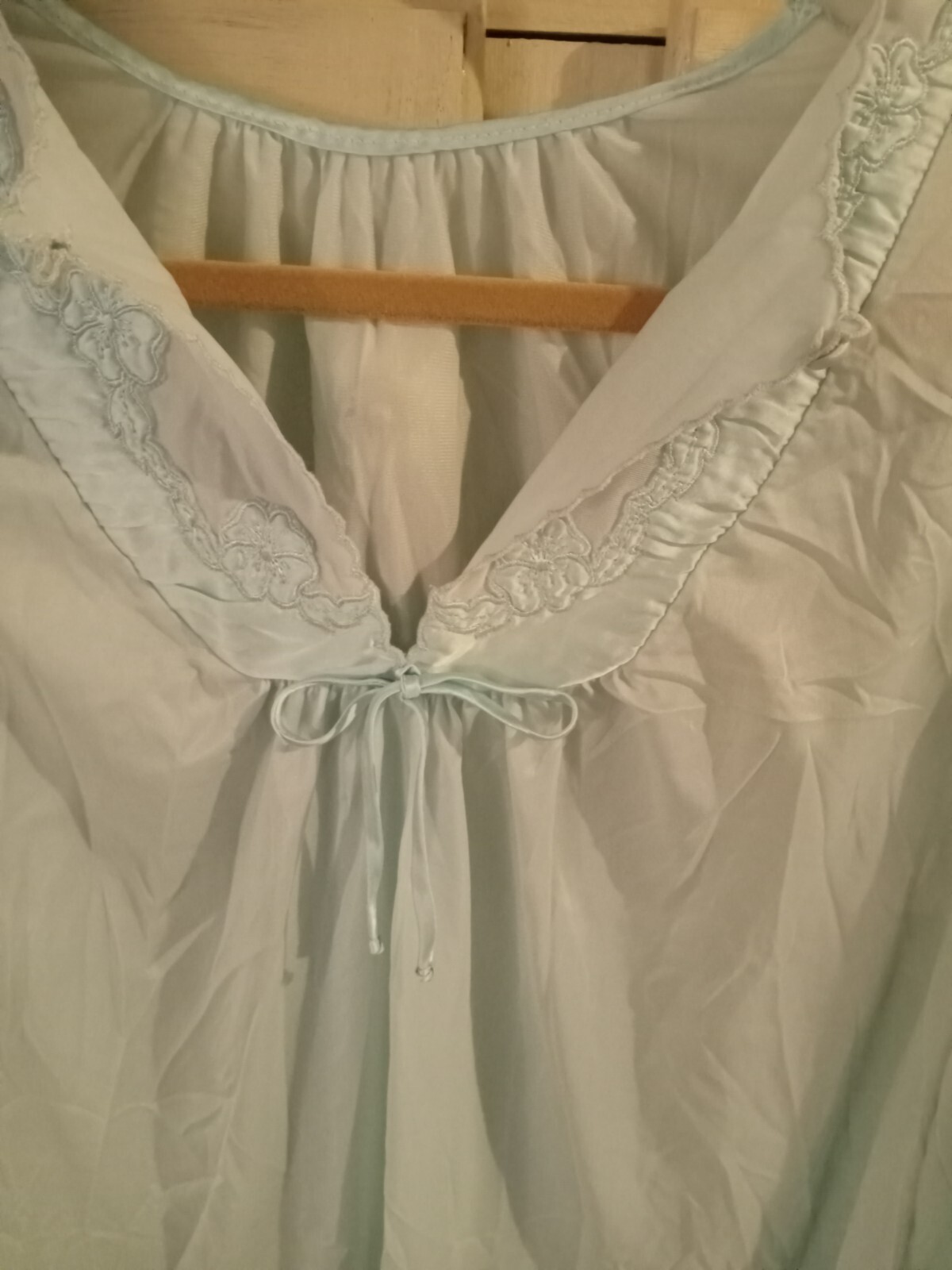 Vintage Lingerie Gaymode Blue Waltz Nightgown JC Penney Embroidery M L 44
