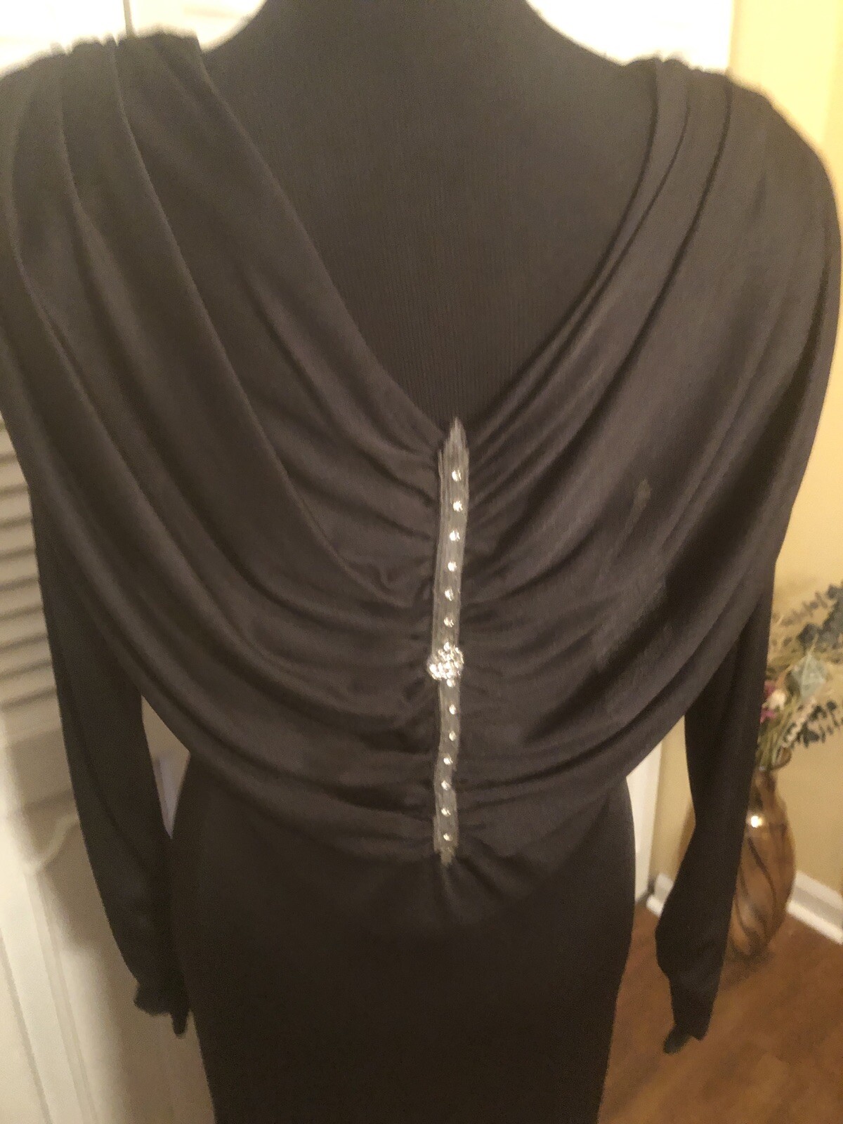 Climax Karen Okada Vintage Black Formal Dress W/Beading – 10