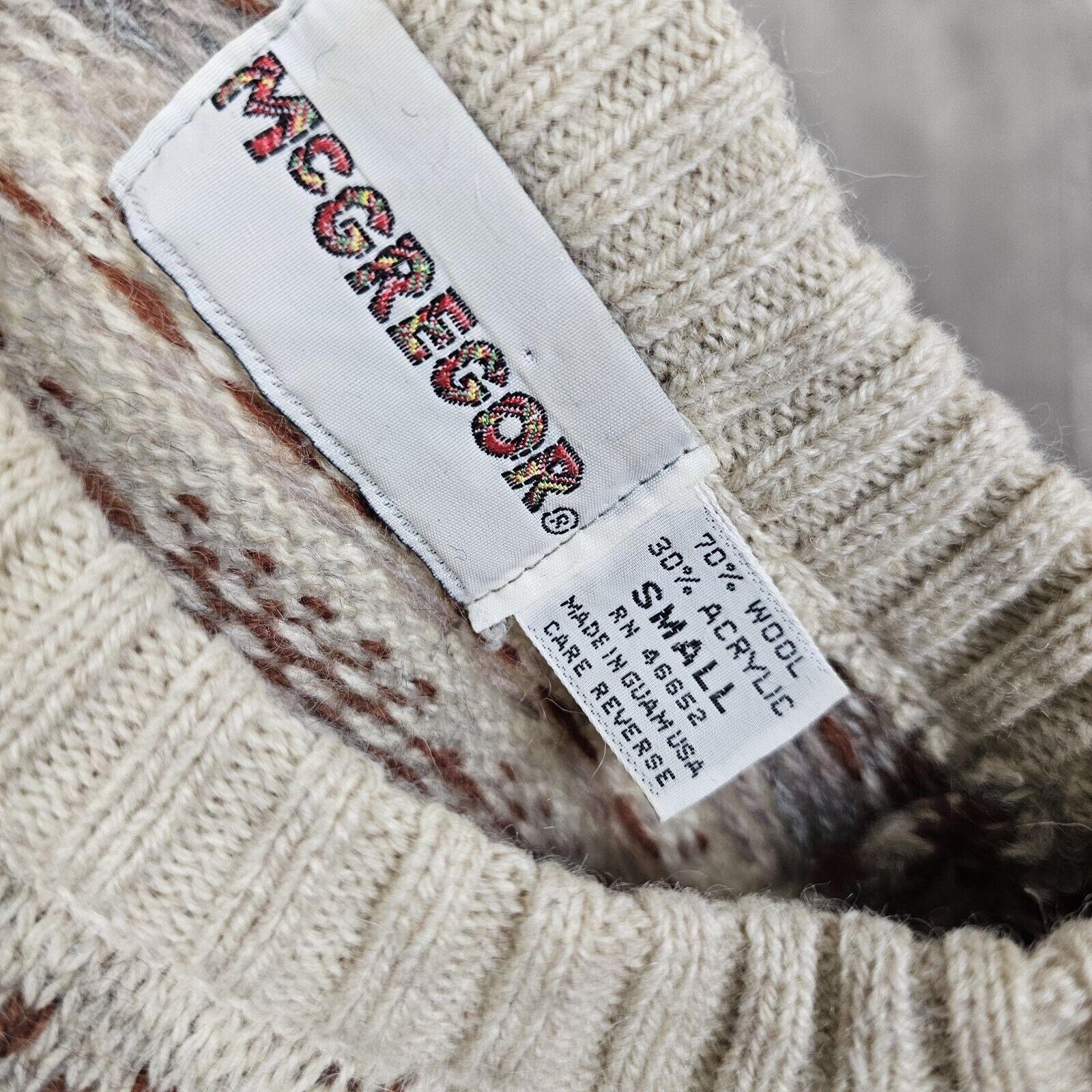 Vintage McGregor S Wool Blend Fair Isle Eclectic Grandpa Sweater Ski Winter