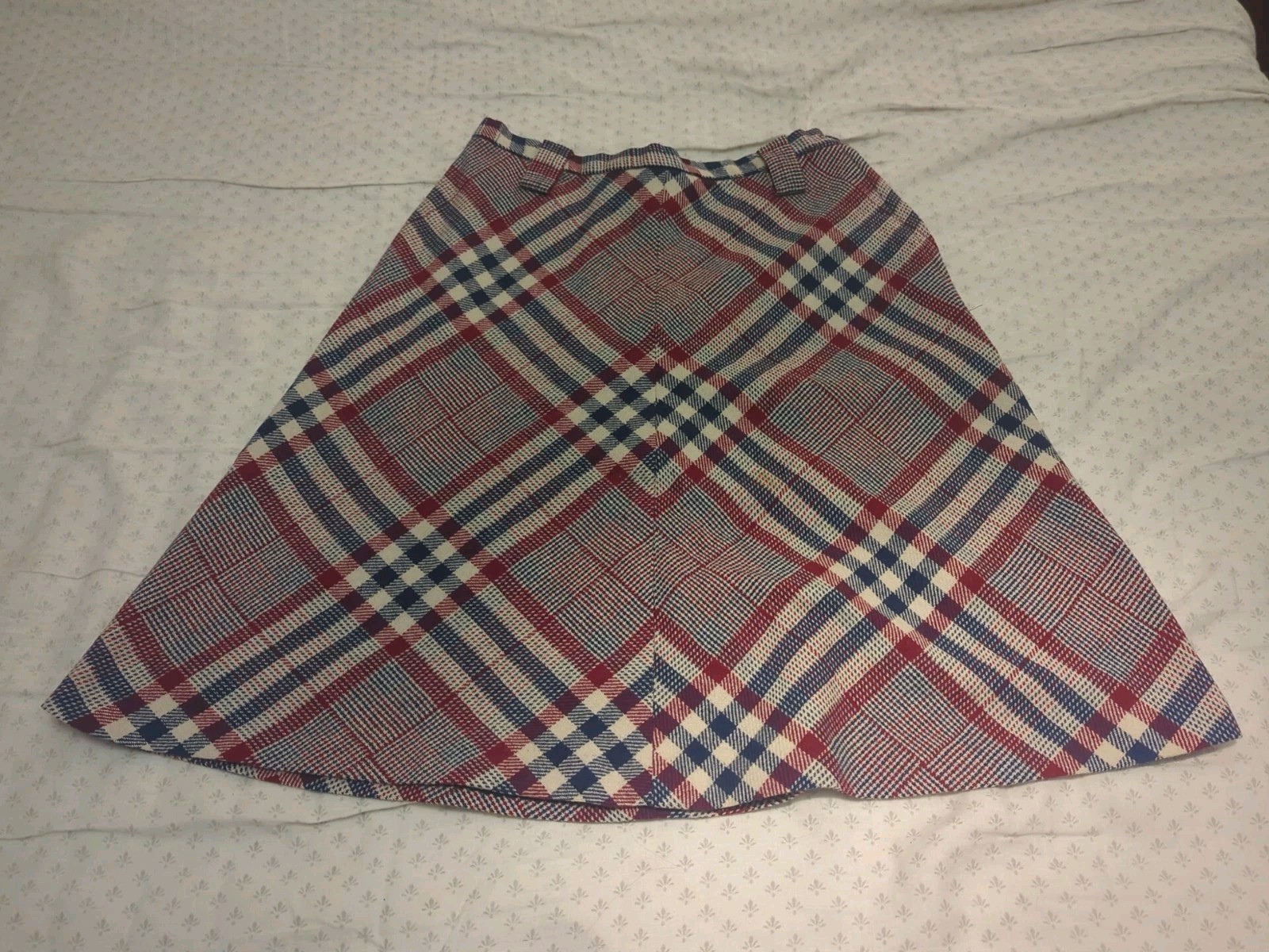 Vintage 60s 70s Prestige of Boston Skirt Dress Plaid Americana Sz 14 Union Made