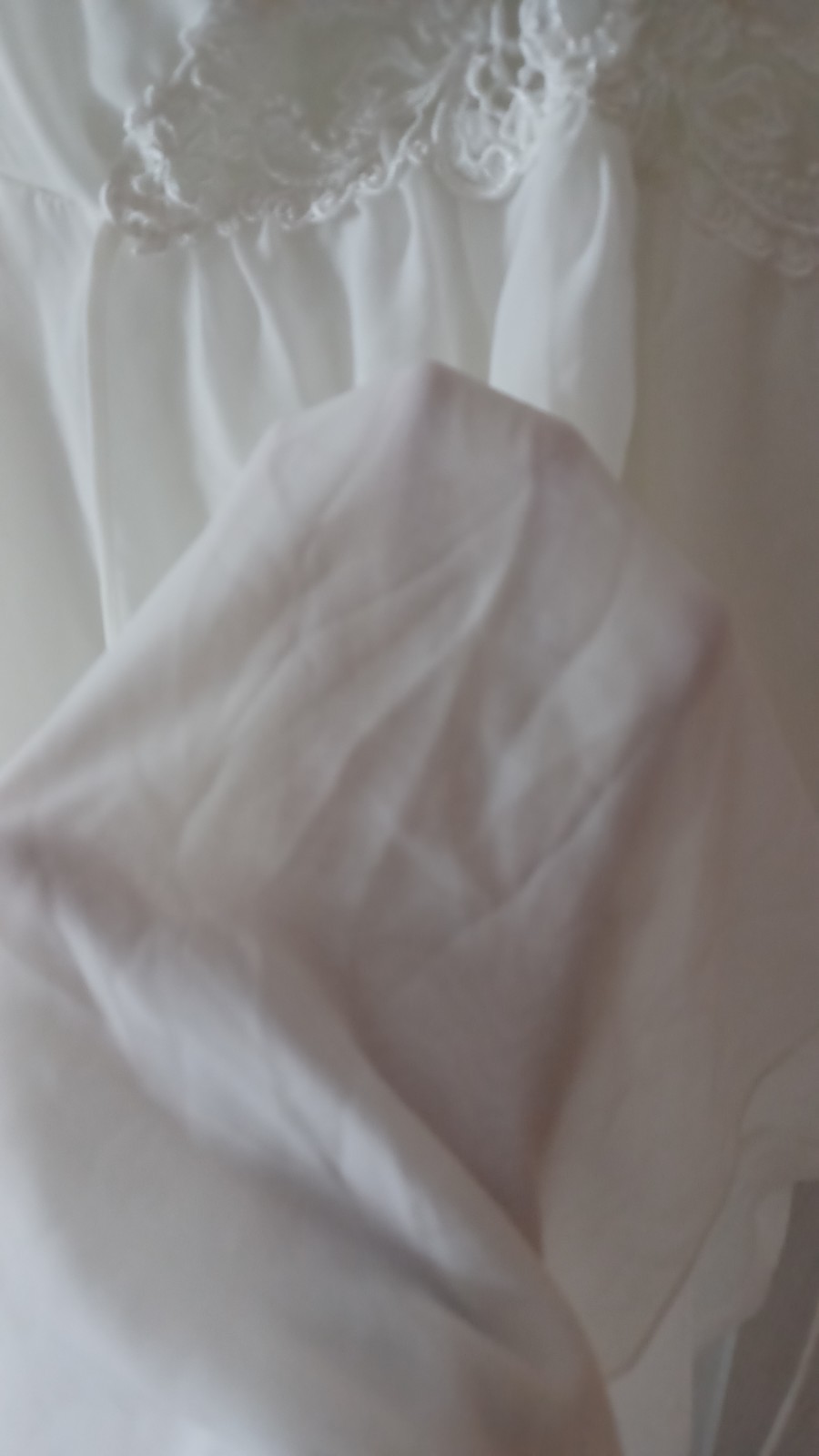 Blossom Intimates White Chiffon Nightgown Large Empire Waist Bridal Semi-Sheer