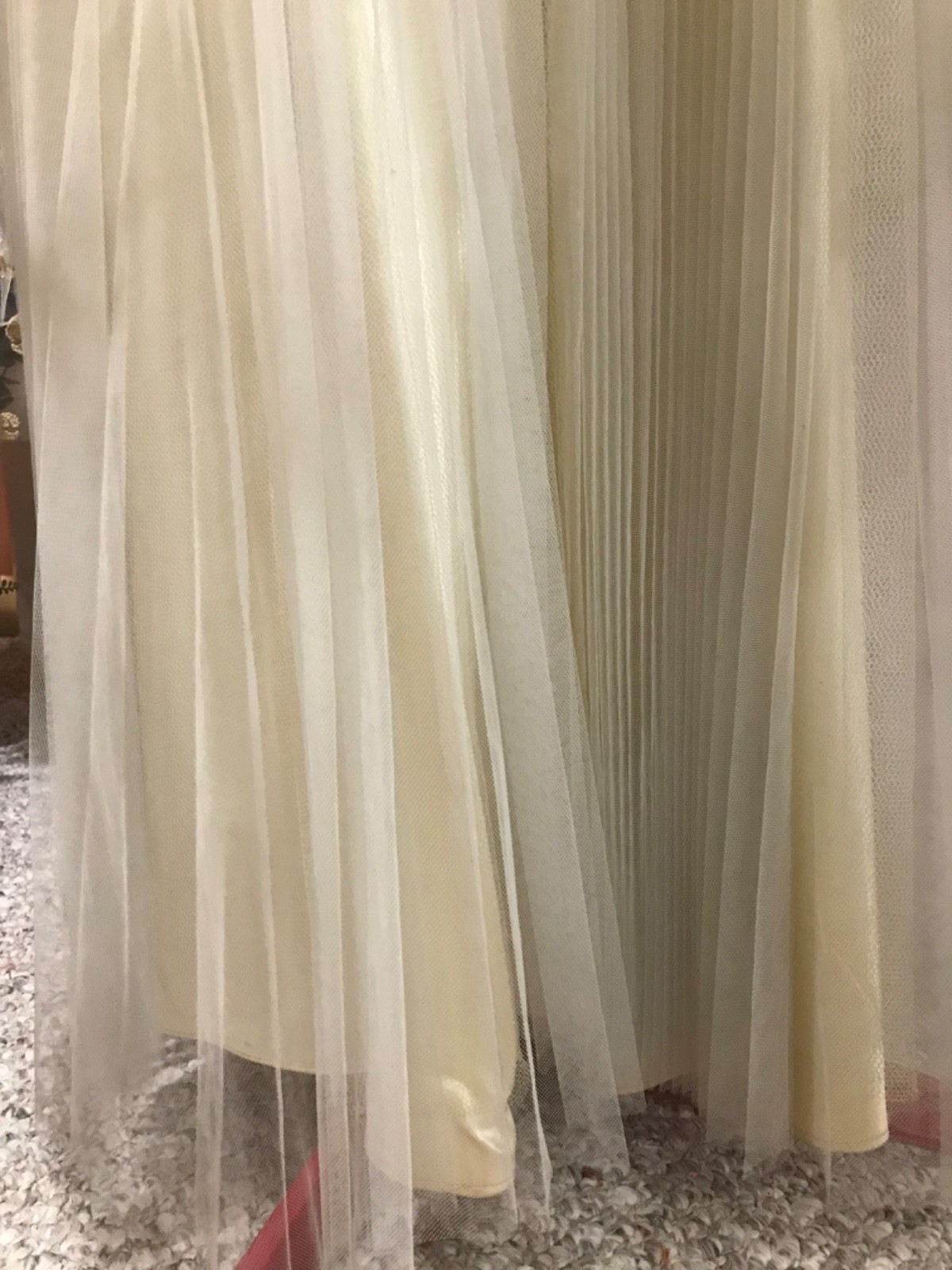 50’s ivory layered tulle lace overlay XS wedding dress with matching crop jacket