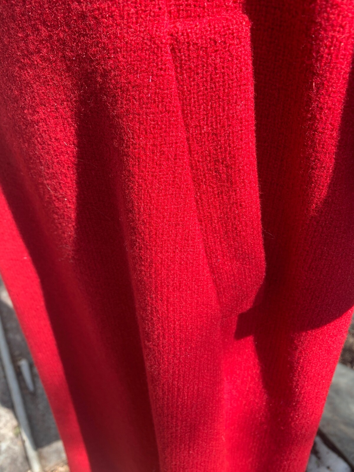 Vintage 1960s Designer Geoffrey Beene Bell Sleeve Red Wool Mod Dress
