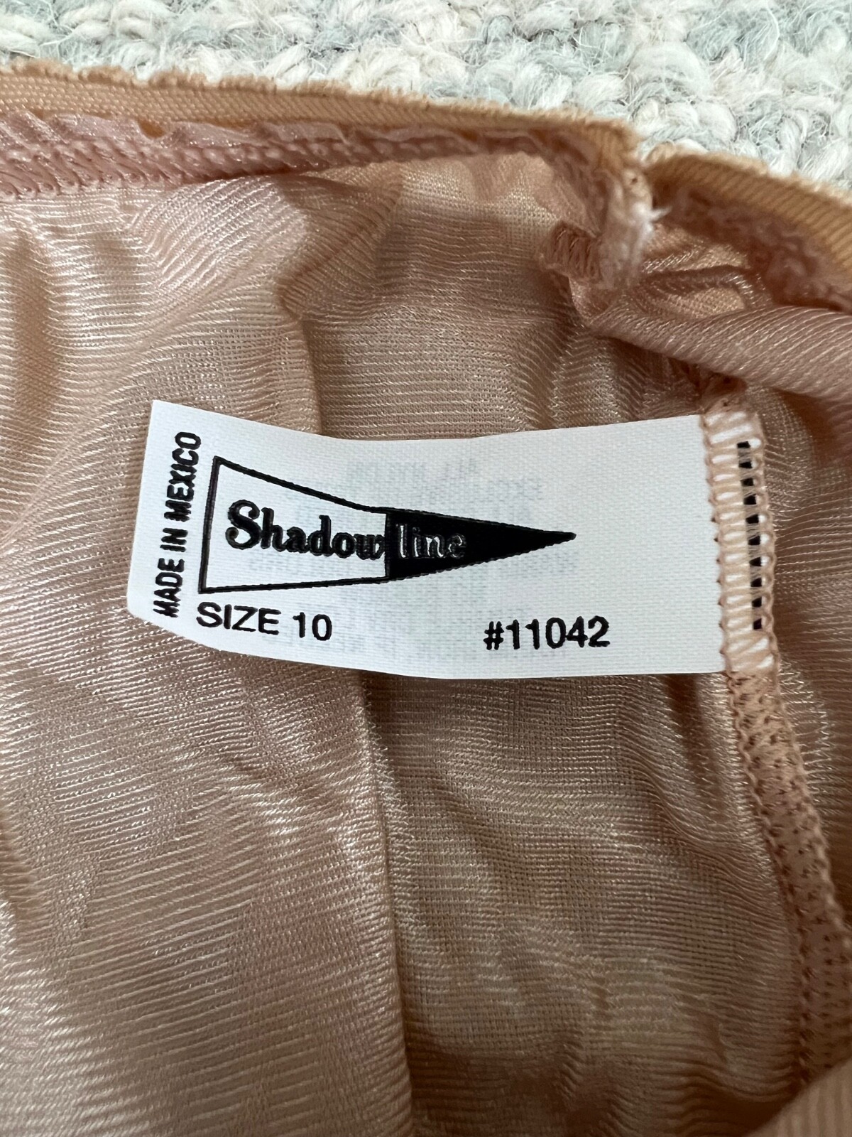 Shadowline Granny Mashroom Bikini Panty Shiny Nylon Wide Gusset 10 Nude 11042