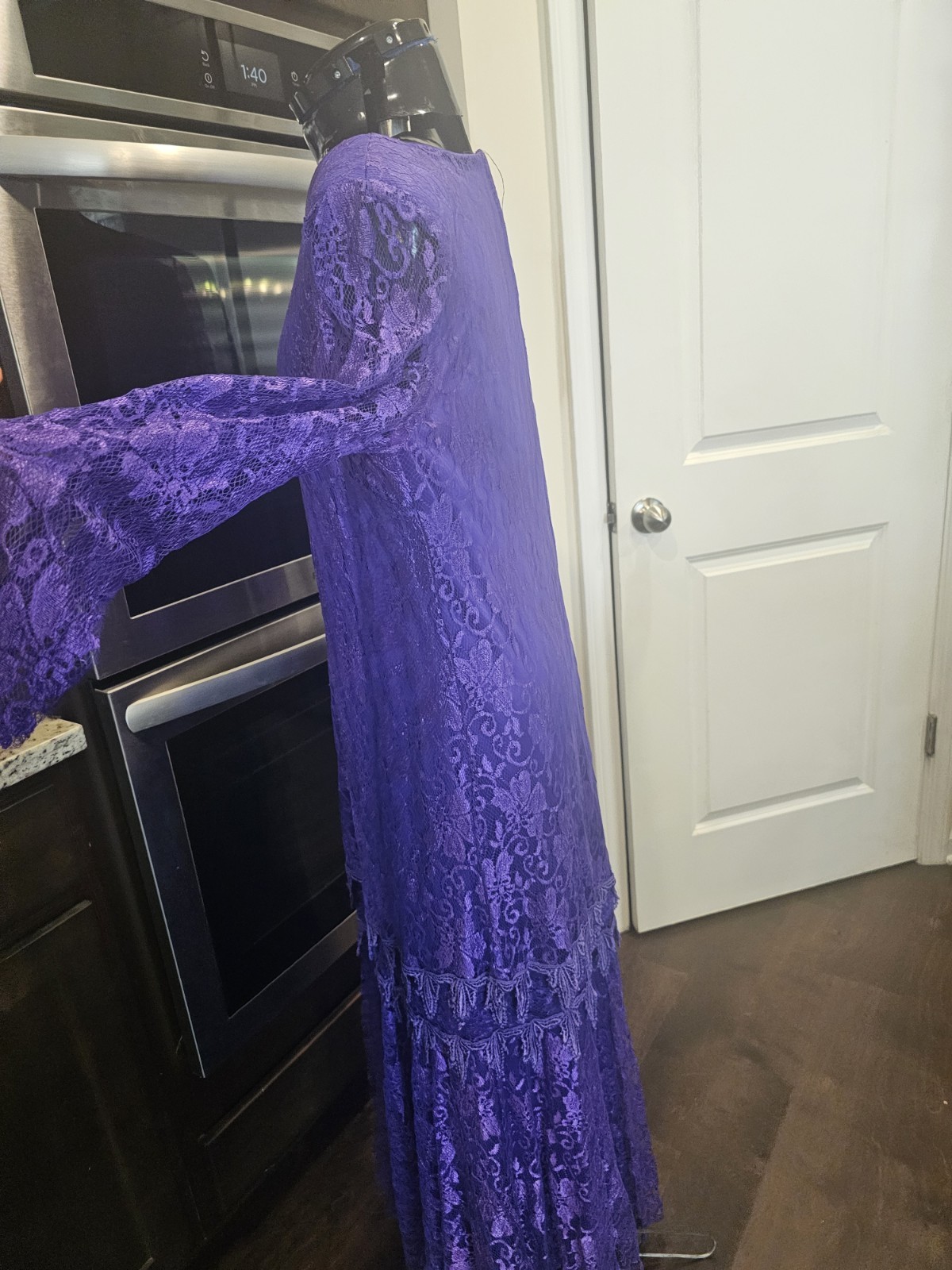 Vintage Mister Jay Purple Lace Sheer Victorian Long Dress Large/XL