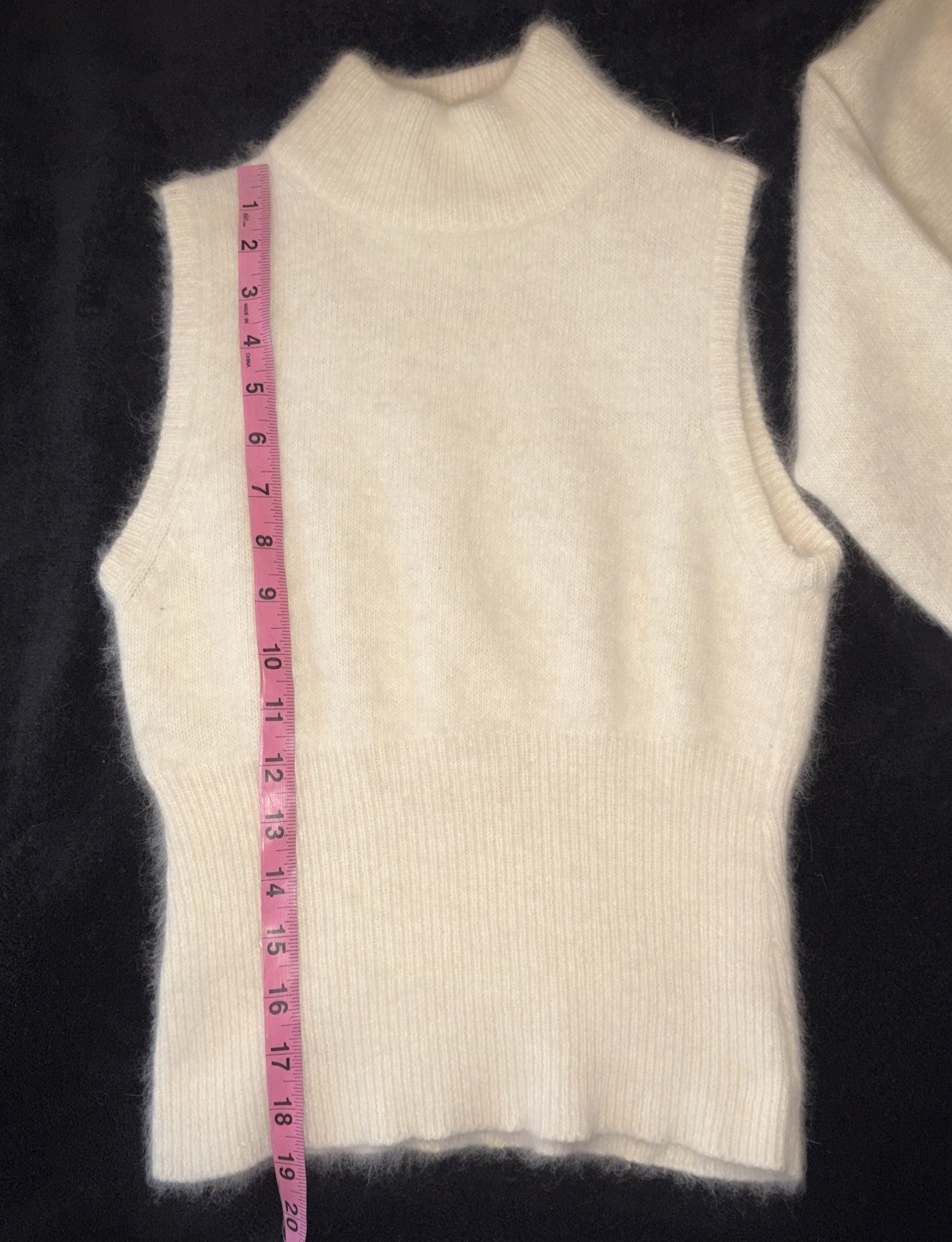 VTG 80s CIGNAL Angora Blend Cardigan & Top Set Made Hong Kong S/M Rabbit Hair