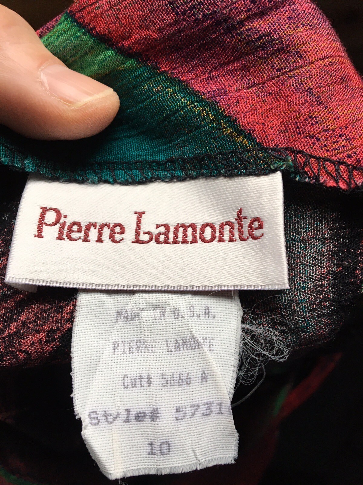VINTAGE Pierre Lamonte Shirt Women size 10 90’s artsy colorful painterly