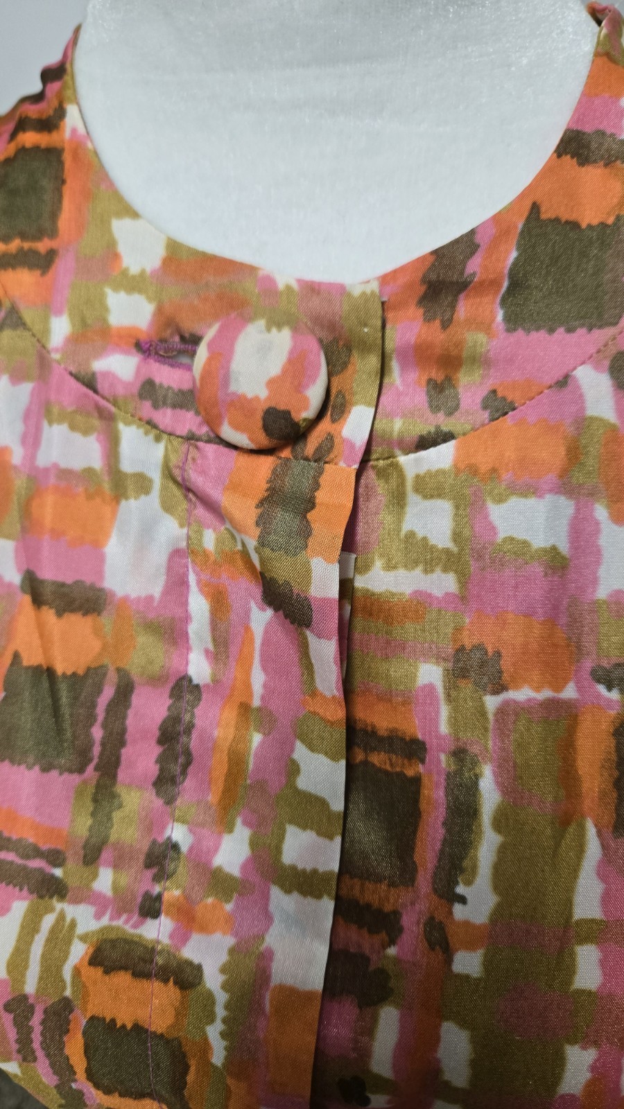 Vintage 1950s Orange Pink Day Dress, Toni Hunt By Huntington