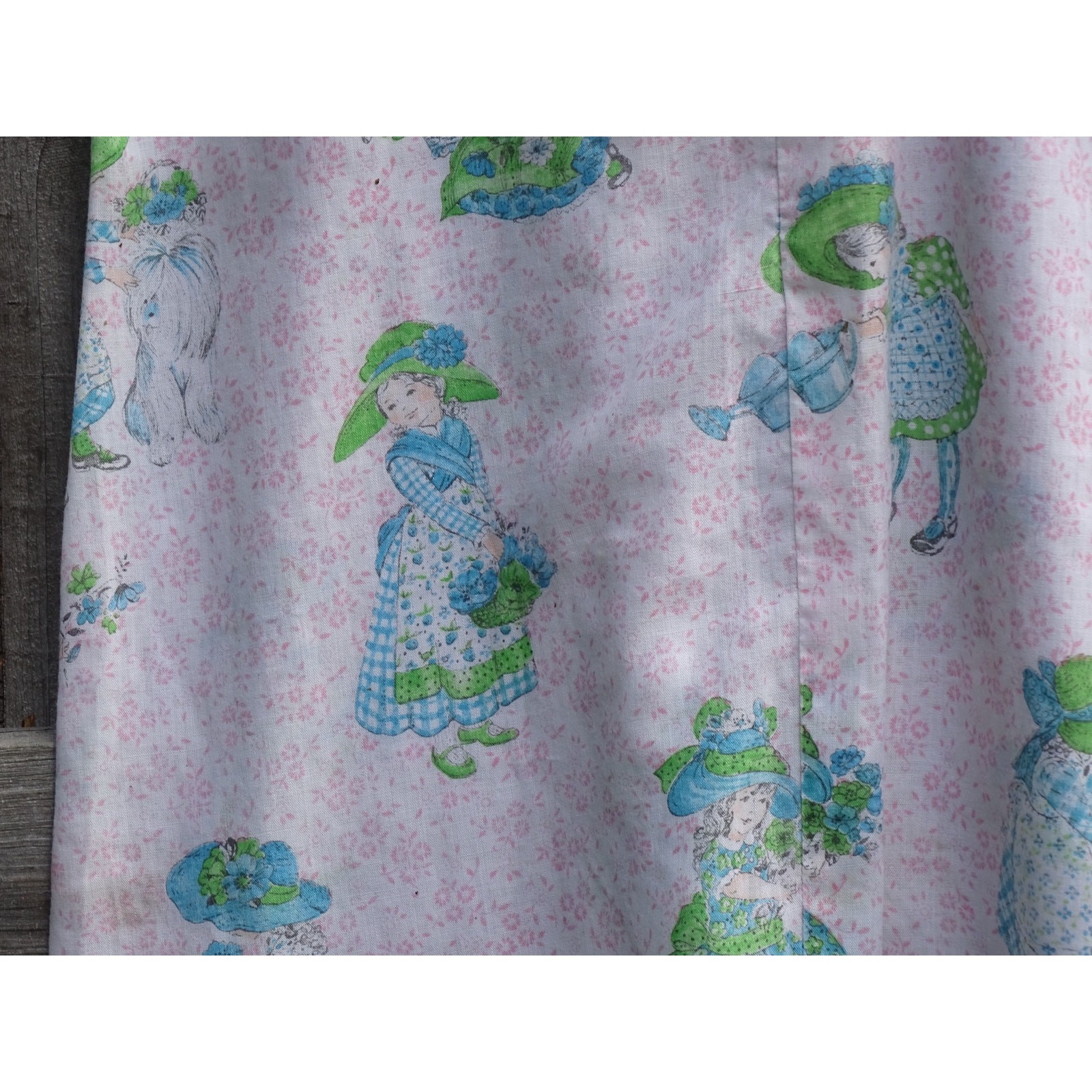 Vtg Floral Midi Housedress Novelty Print 70s Small Cottage Garden Cottagecore