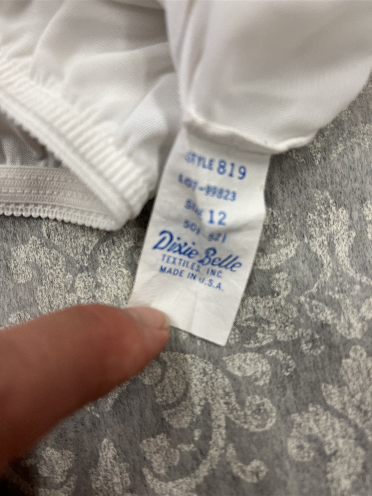Dixie Belle Vintage Sheer White Nylon Full Panty Panties 819 Size 12 Hips 50 1/2
