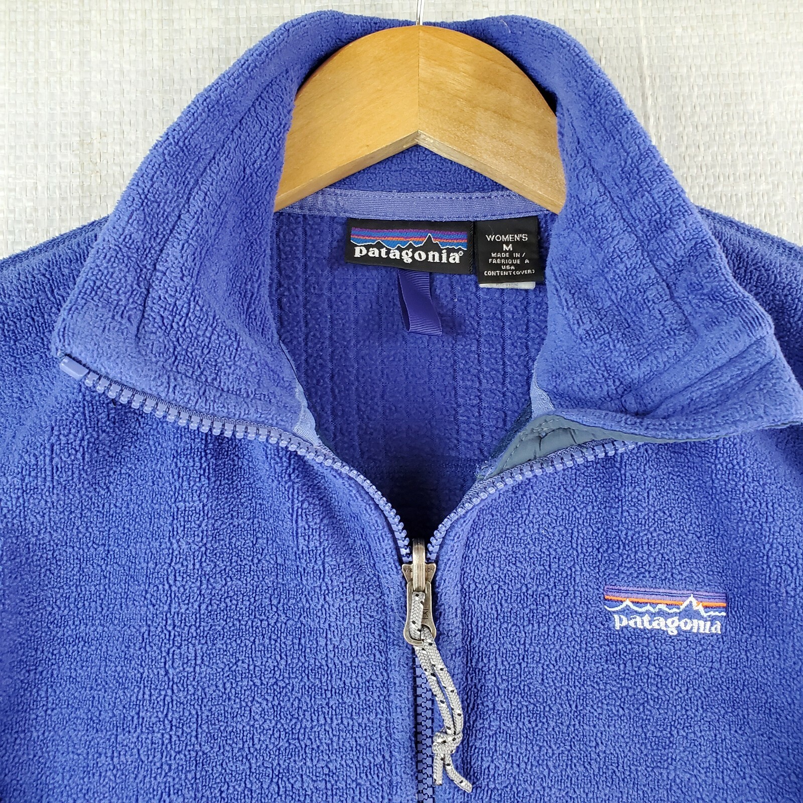 Rare VTG 02 PATAGONIA Medium Womens USA Made R3 Radiant Full Zip Indigo Jacket