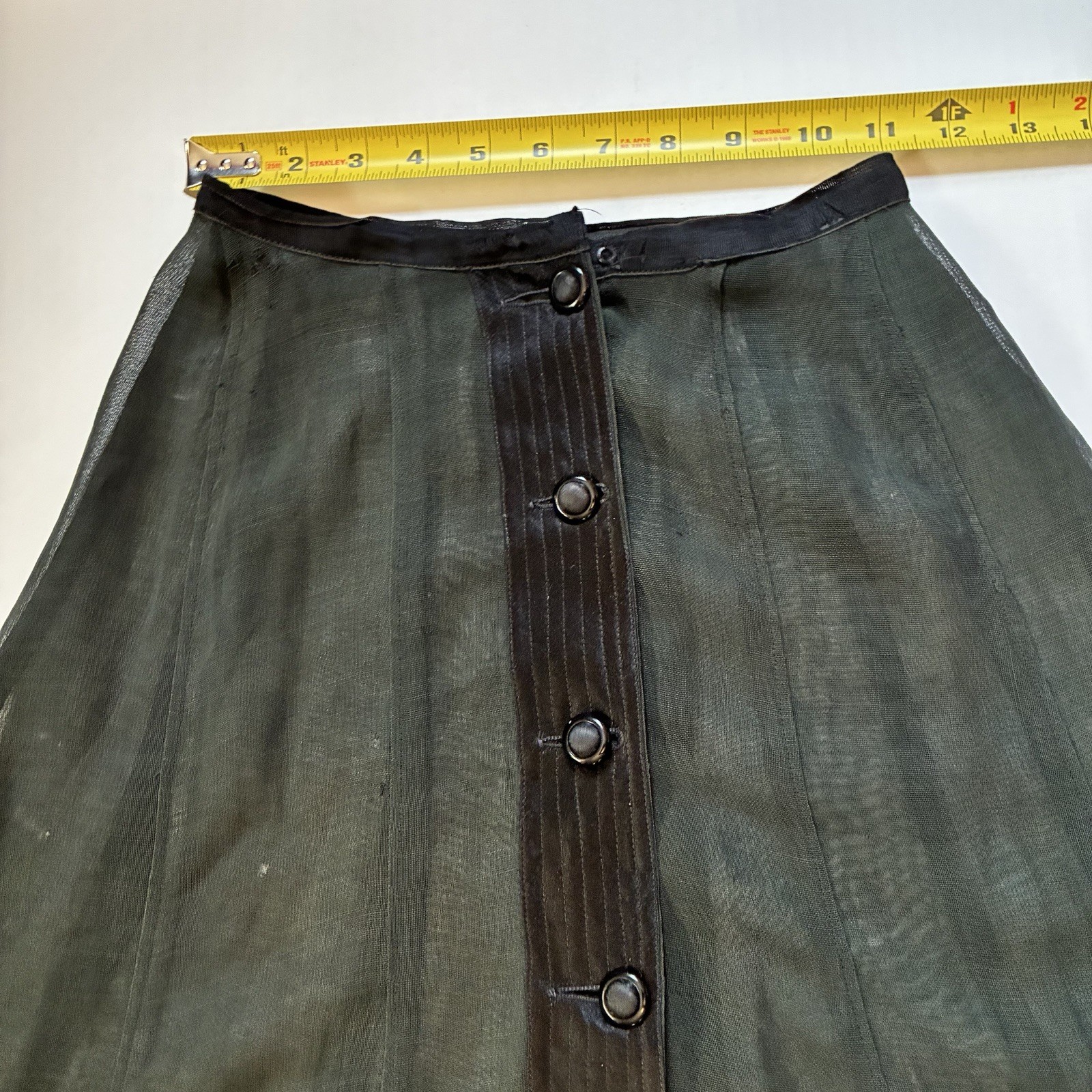 Antique Victorian Mourning Over Skirt Petticoat Overlay For Template