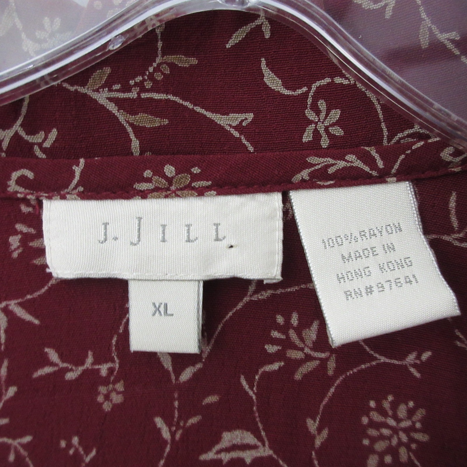 Vintage J Jill Dress XL Red Floral Velvet Lace Up Back Cottage Core Prairie 90s