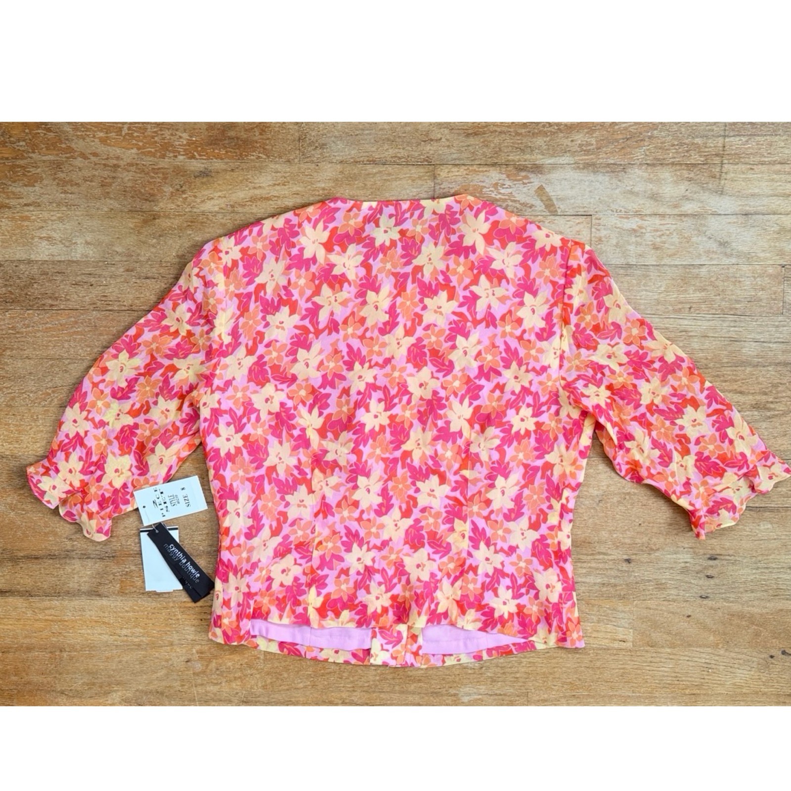 Vintage 100% Silk Floral Skirt Top Set Size Small 8 Two Piece Outfit Ruffled