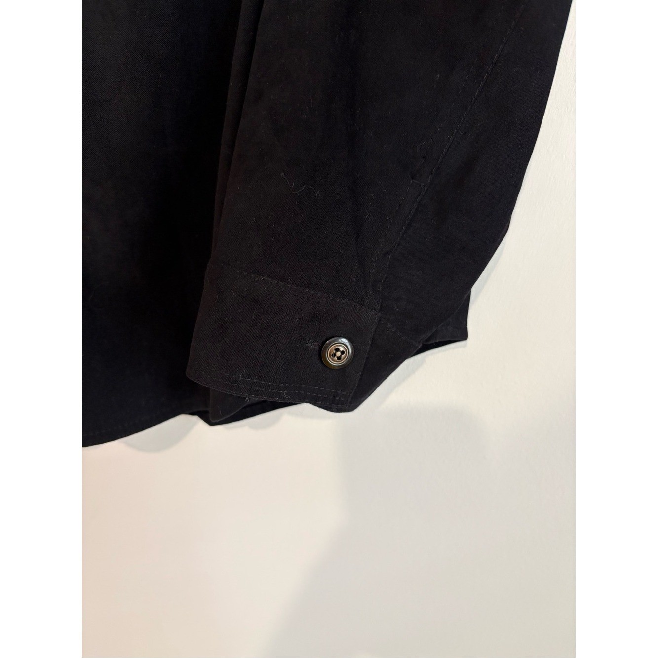 TALBOTS vintage Ultra faux Suede Button Up Shirt Top black SIZE medium