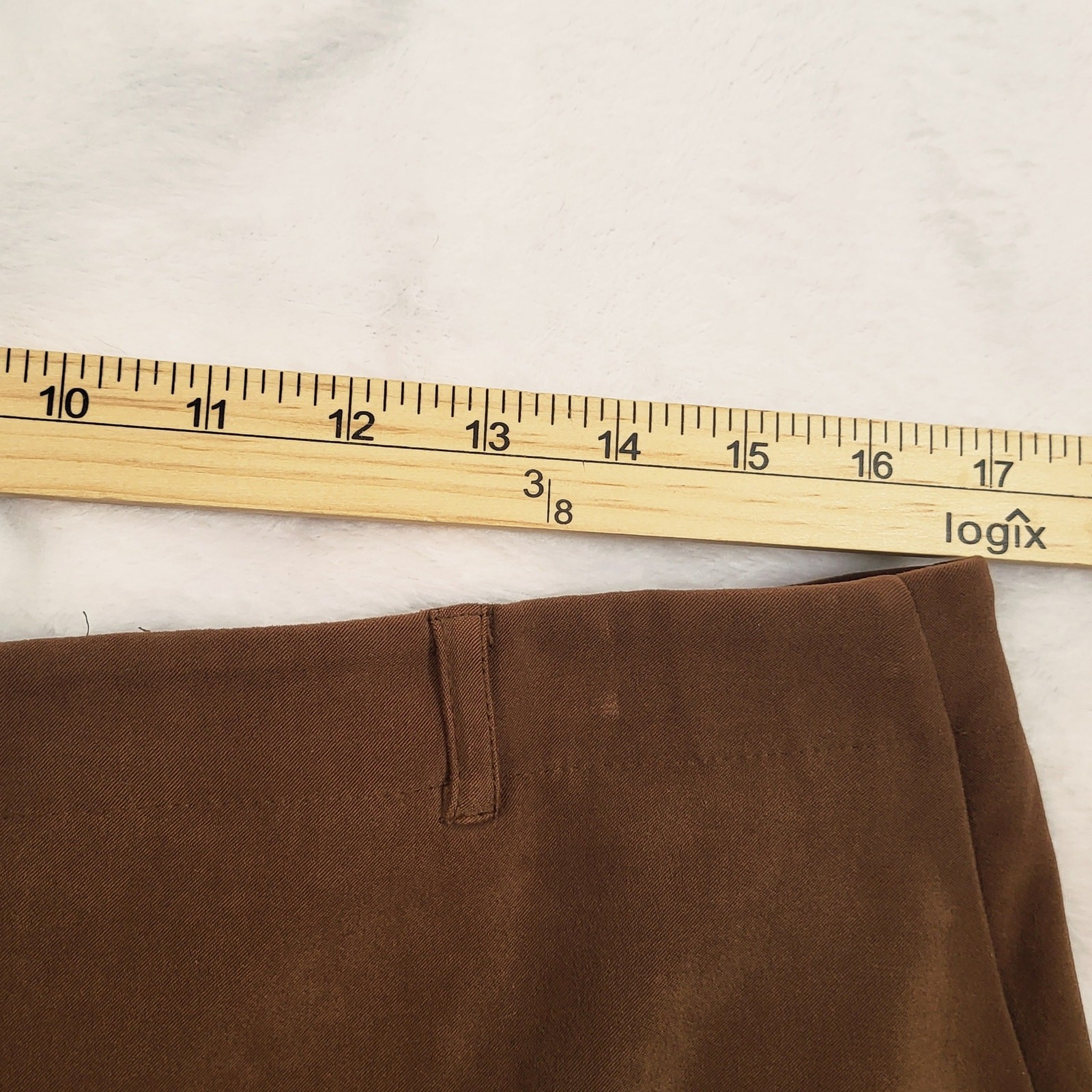 VTG Talbots Faux Suede Pants Stretch Sz 12/14P Straight Leg Career Officewear