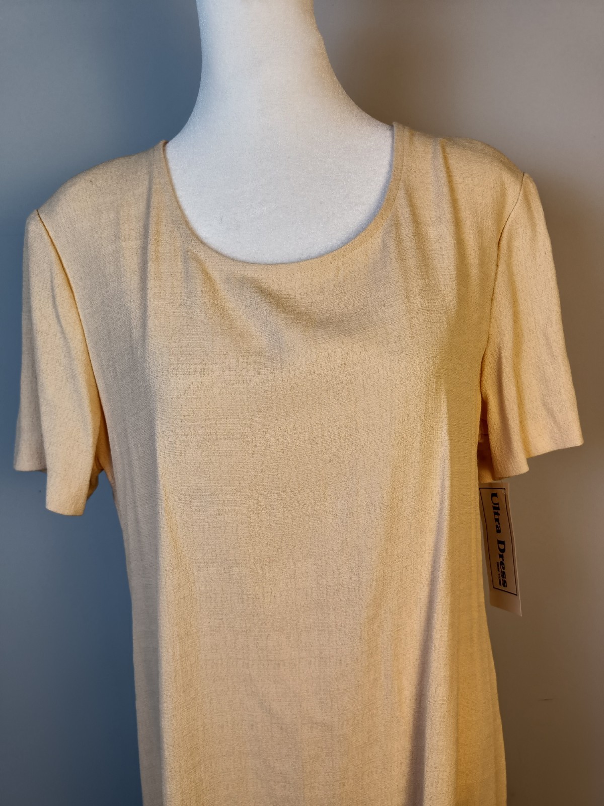 Vintage 2 Pc Size 10 Maxi Dress & Maxi Button Front Vest Lemon Yellow USA 1990’s