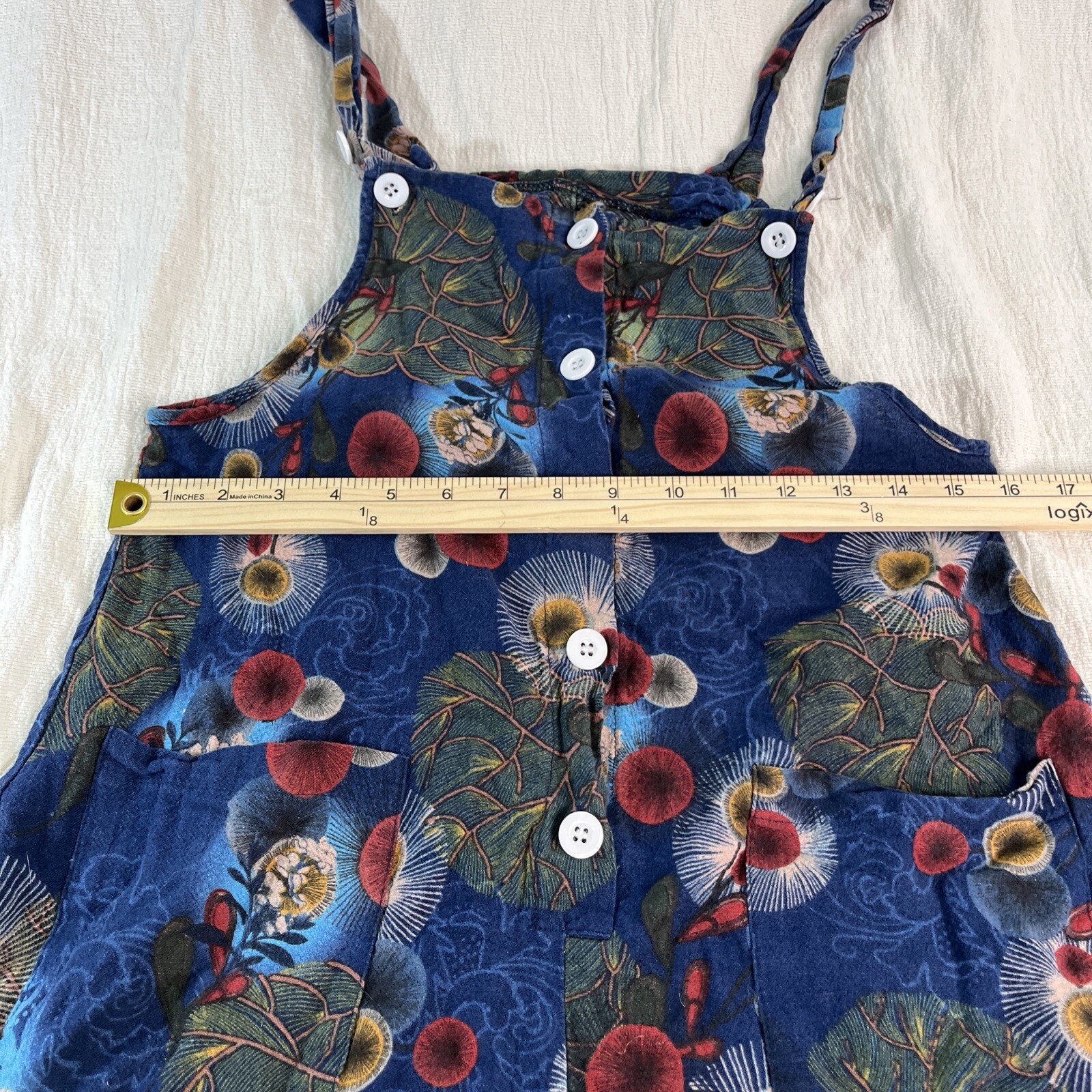 Boho Romper Cottage Hippie Fairy Core Emery Rose Sz M Pockets Distressed Hem