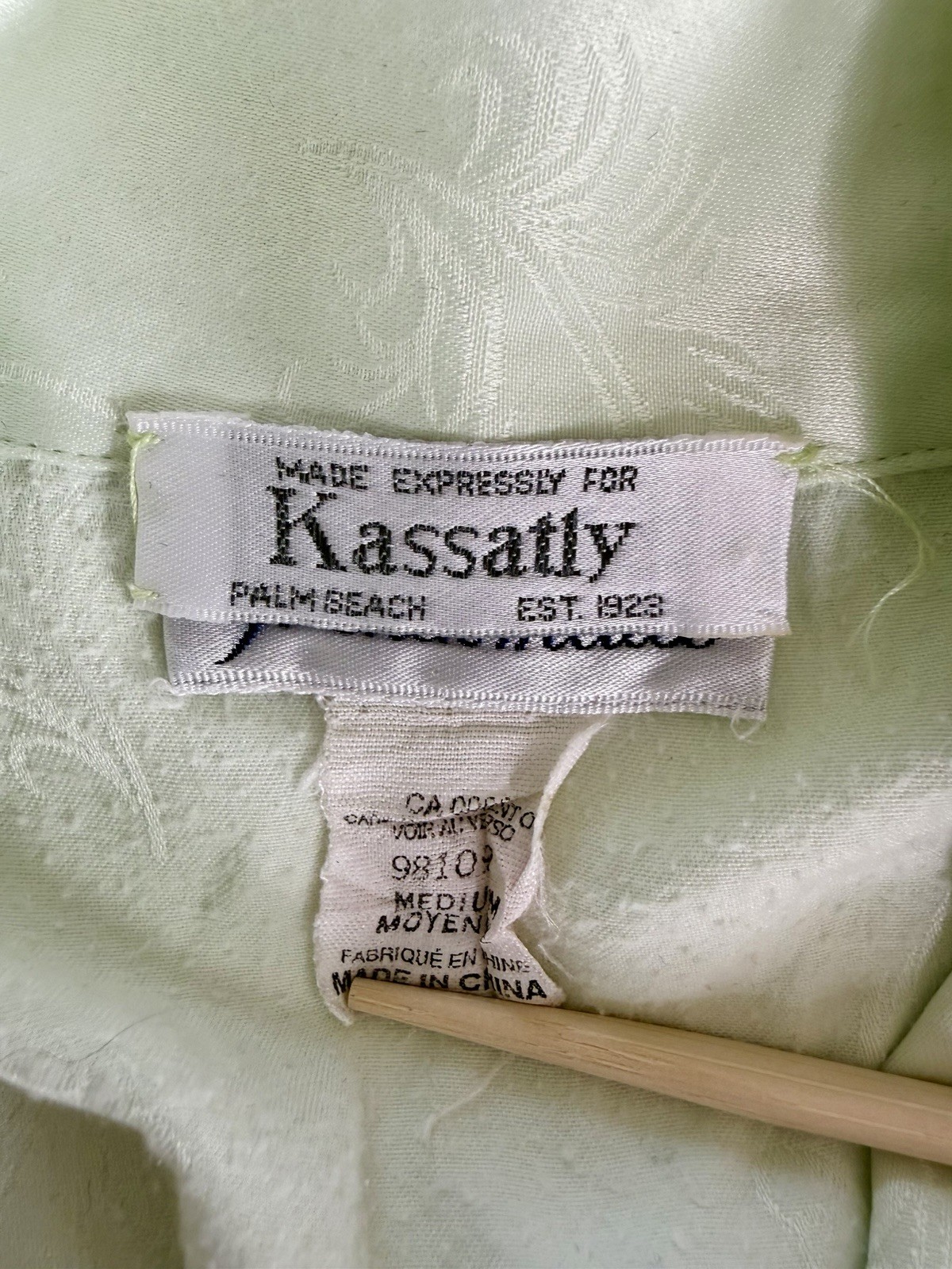 Vintage Kassatly Palm Beach Pajama Set Satin Floral M