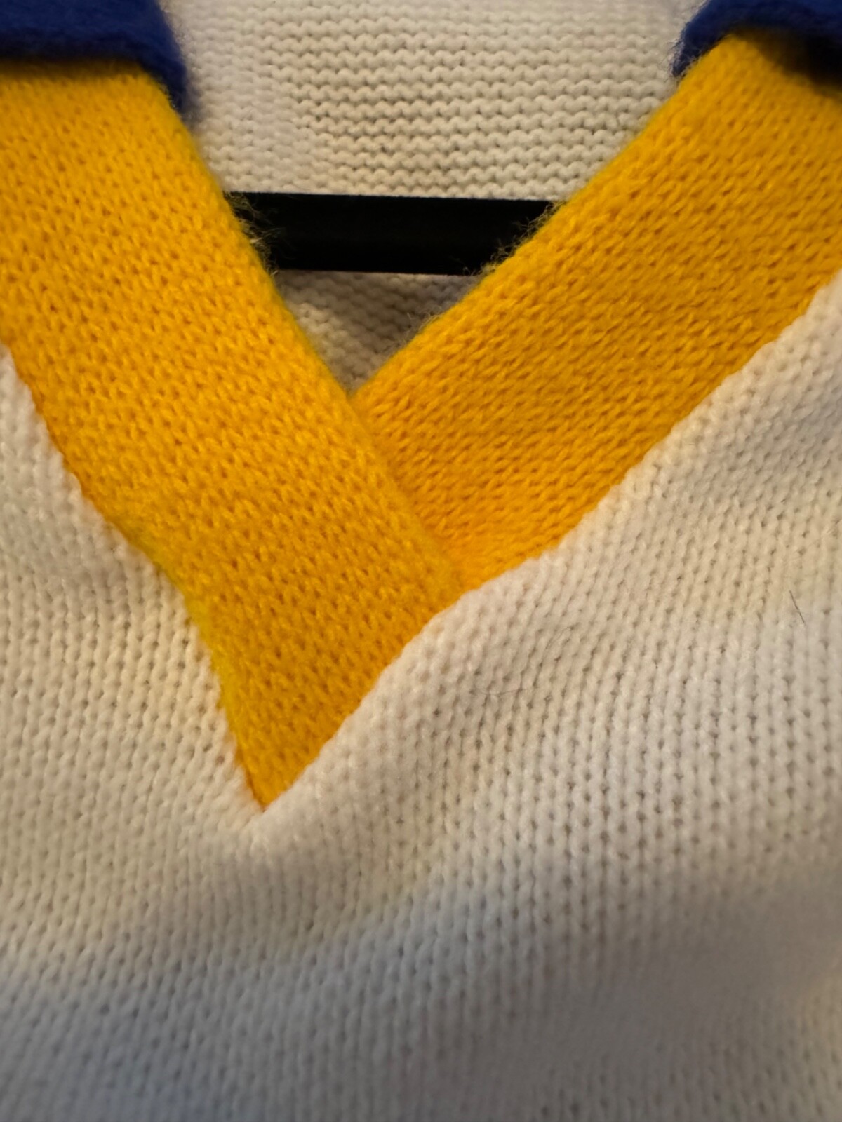 Vintage Dehen Cheerleading Sweater, Size Medium, Royal Blue, Gold and White