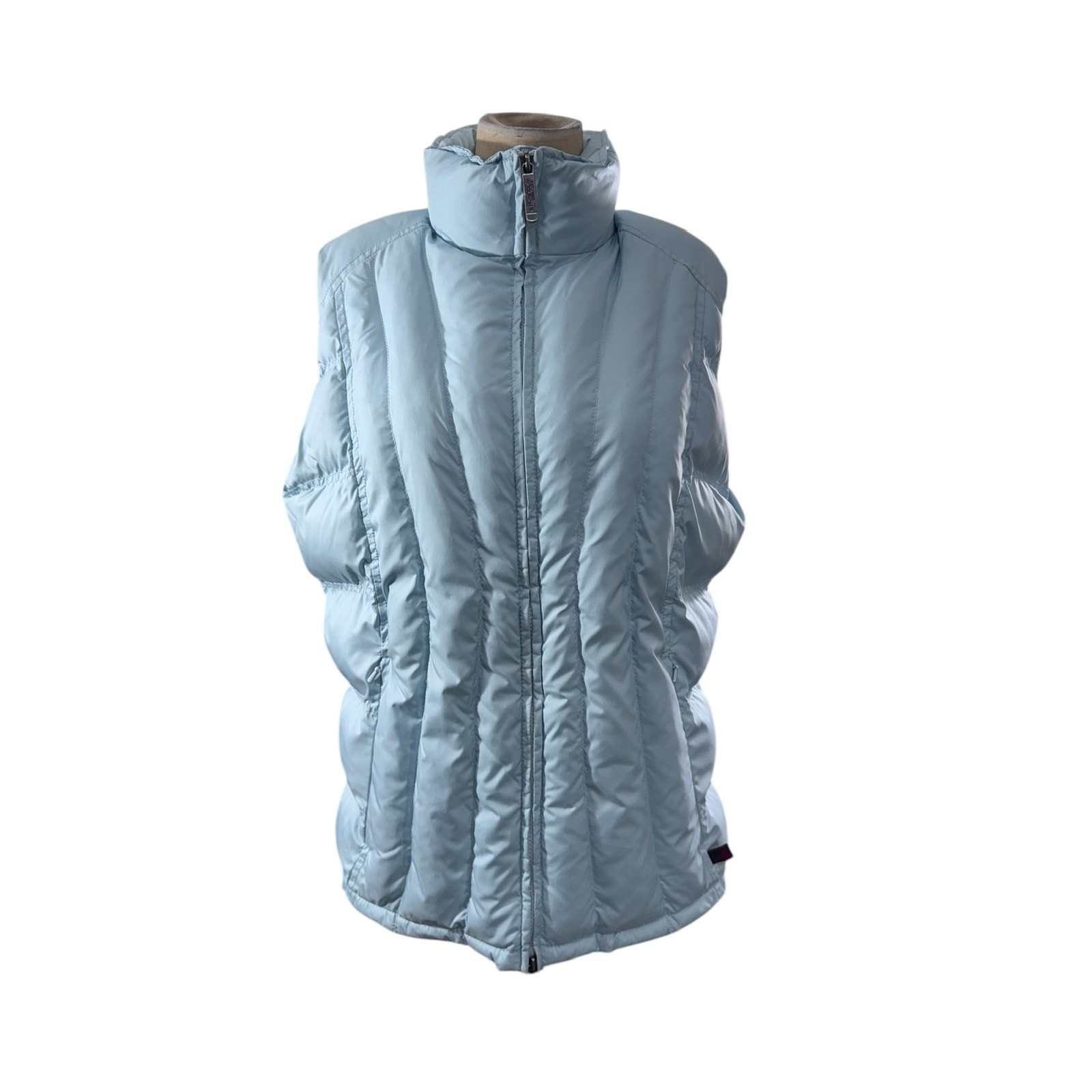 „WOOLRICH” Womens Blue Puffer Vest Sz L Small Spot See Pictures Preppy VTG Warm