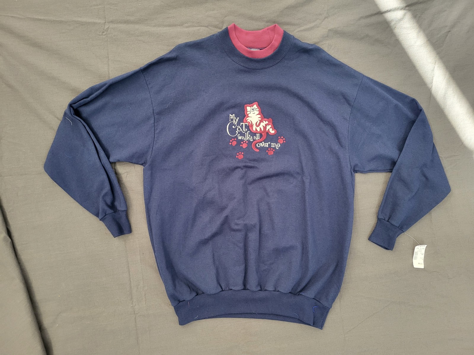 Vtg Sweatshirt M & C Sportswear 2X 48″ X 32″ Crewneck Blue Pullover