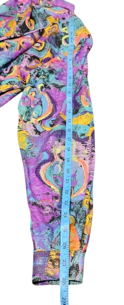 80s 90s City Girl Abstract Blouse Top Multicolor Womens 6 USA Long Sleeve Rayon