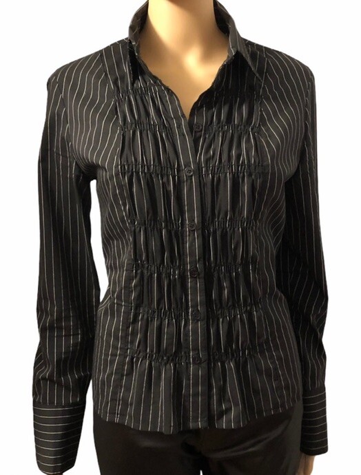 Vintage 90’s Heart Moon Star Smocked Front Button Up Striped Shirt