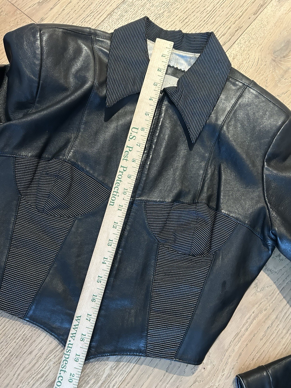 Vintage 1970’s Cache Jacket Women’s Black Leather Corset 1990’s