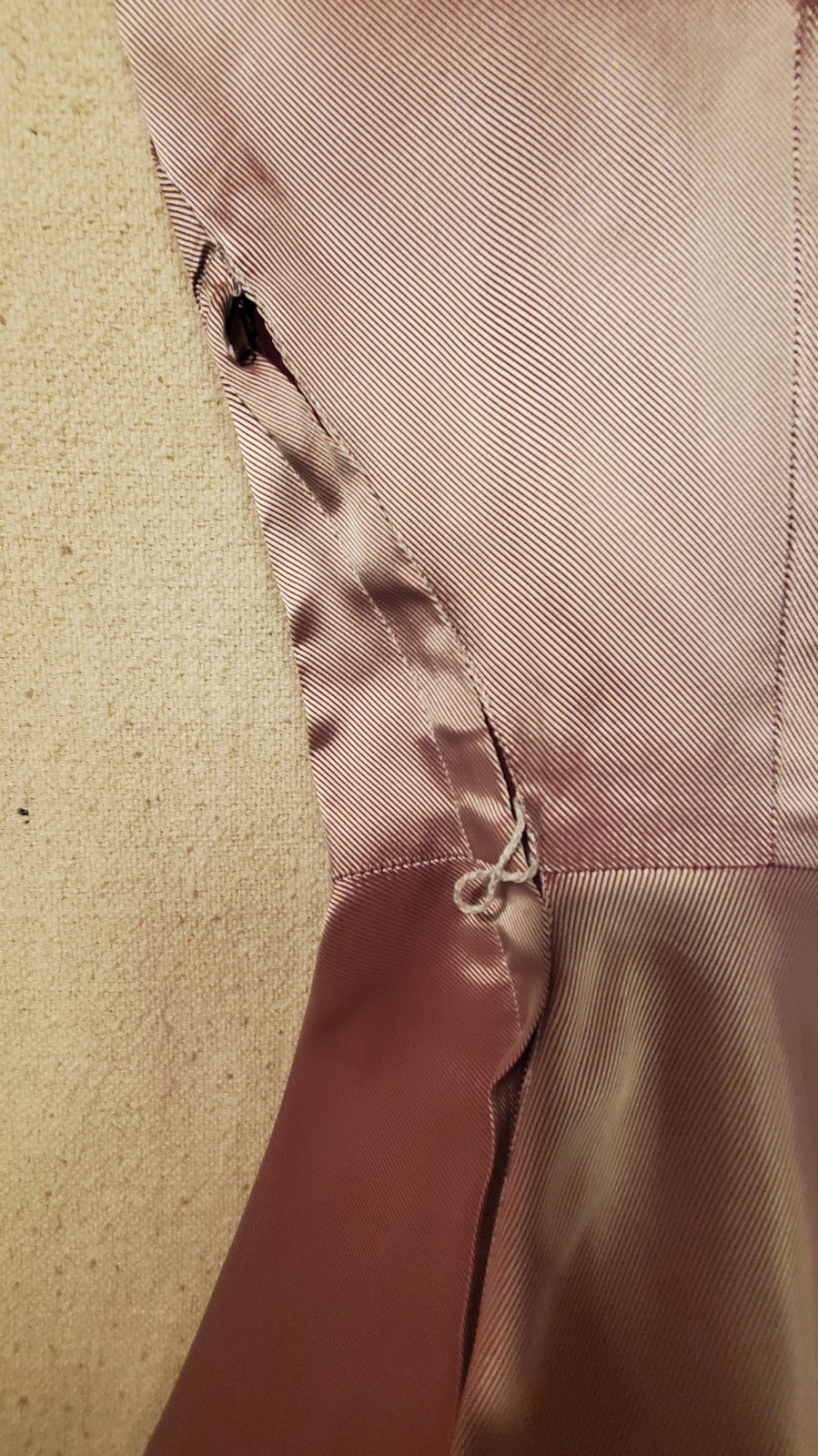 1950 Dress/Bolero Jacket Set Lavender Iridescent Taffeta with Rhinestone Buttons