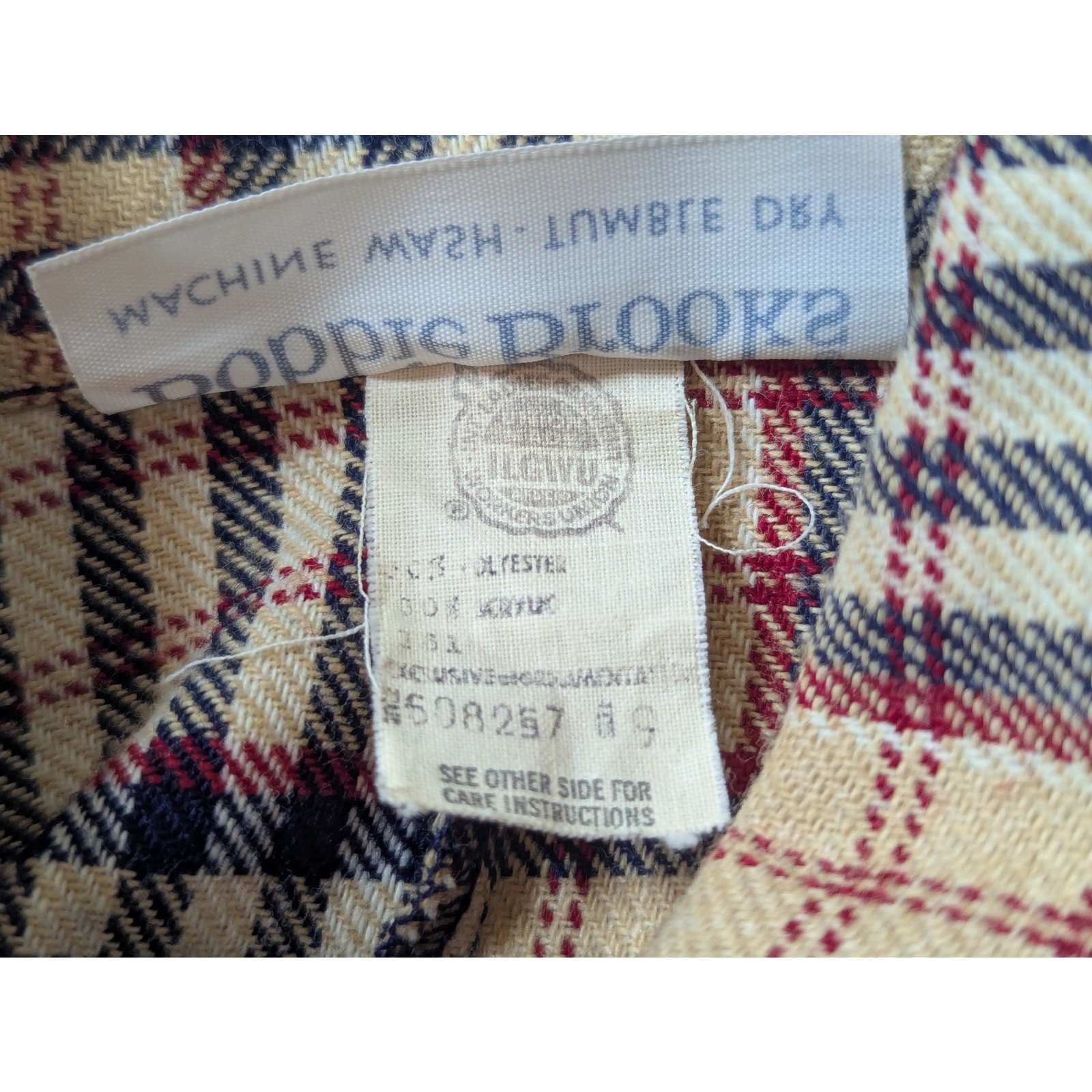 VTG 70s Bobbie Brooks Plaid Shacket S Dark Academia Retro Preppy ILGWU