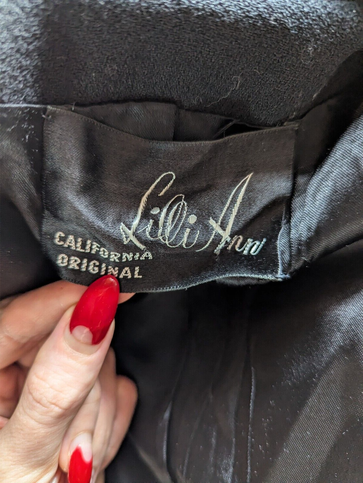 Rare Vintage 1940s Lilli Ann Black Label Black Cream Film Noir Blazer