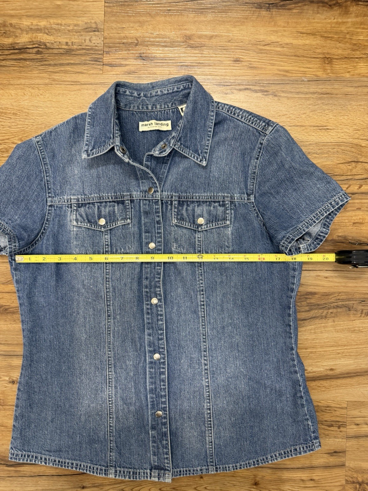 Vintage Marsh Landing By Amanda Smith Woman’s Front Snap Denim 100% Cotton